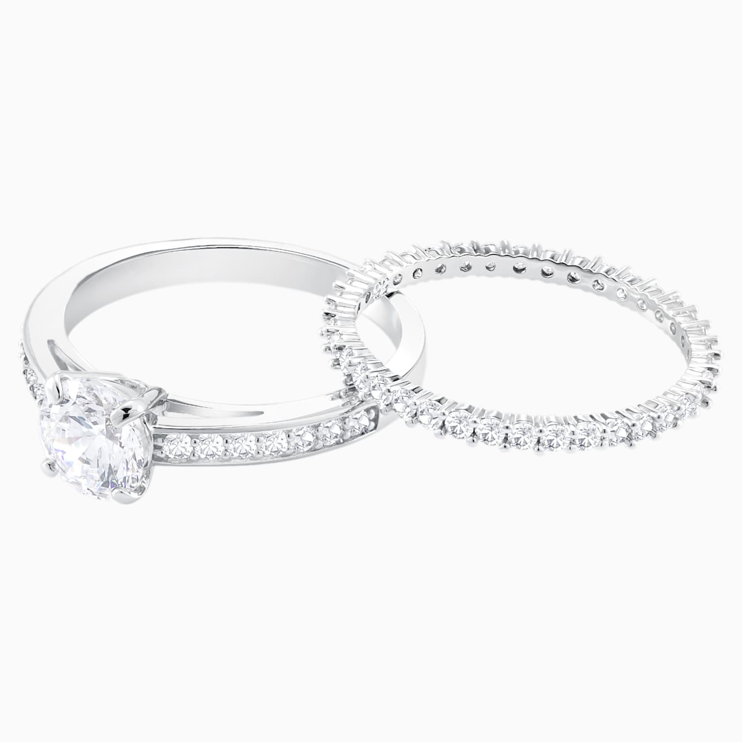 Attract Ring Set White Rhodium Plated Swarovski Com