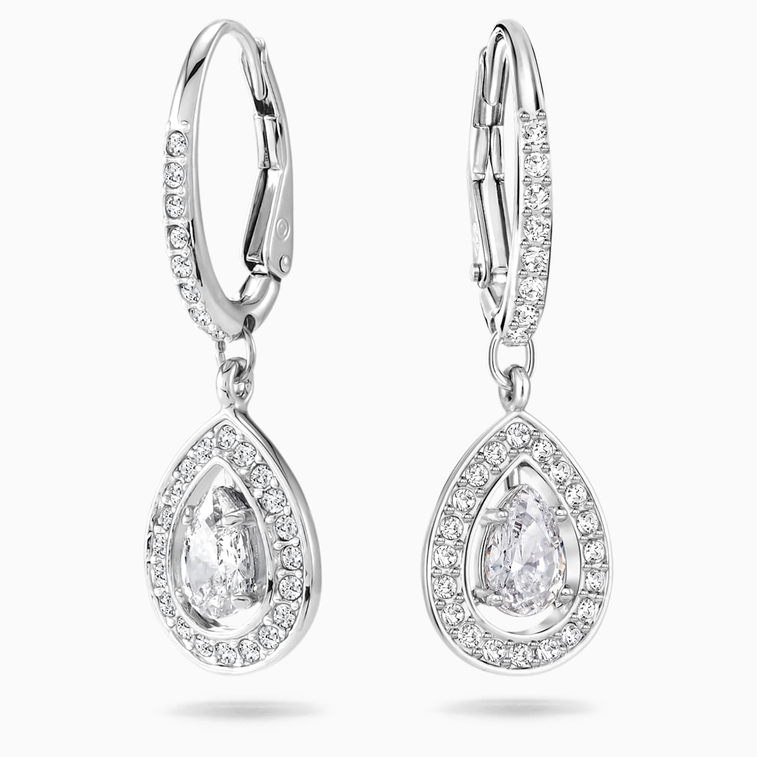 Attract Pierced Earrings White Rhodium Plated Swarovski Com