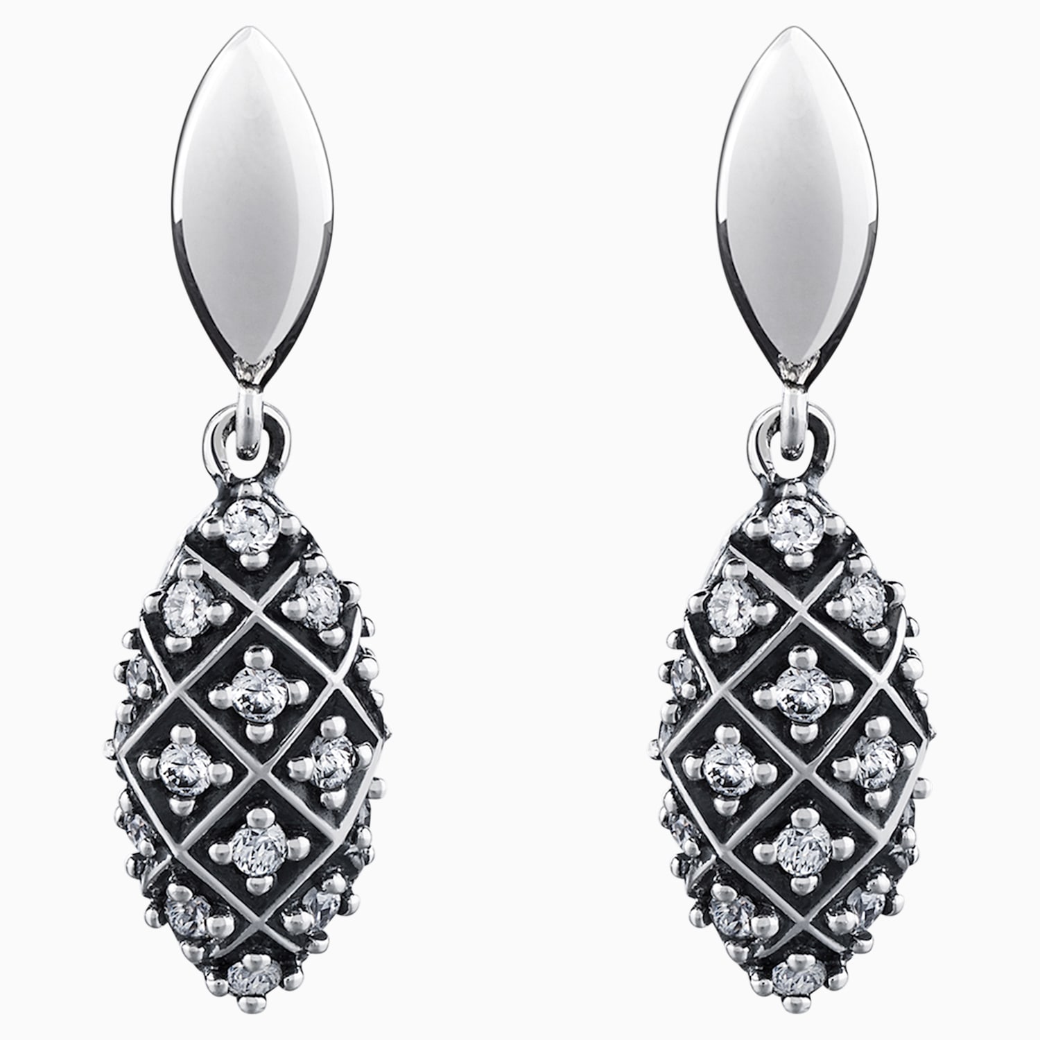 swarovski black drop earrings