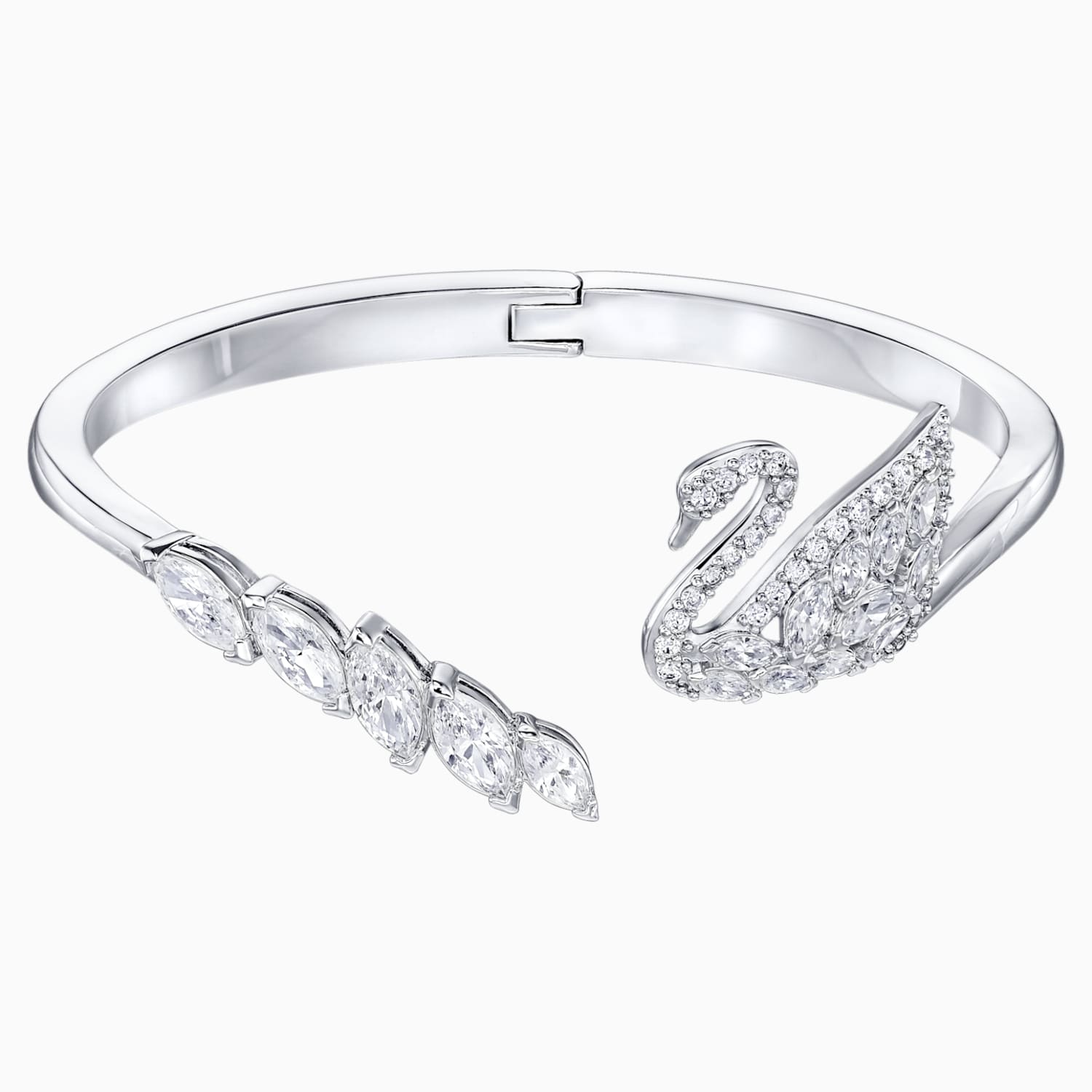 Swan Lake Bangle White Rhodium Plated Swarovski Com