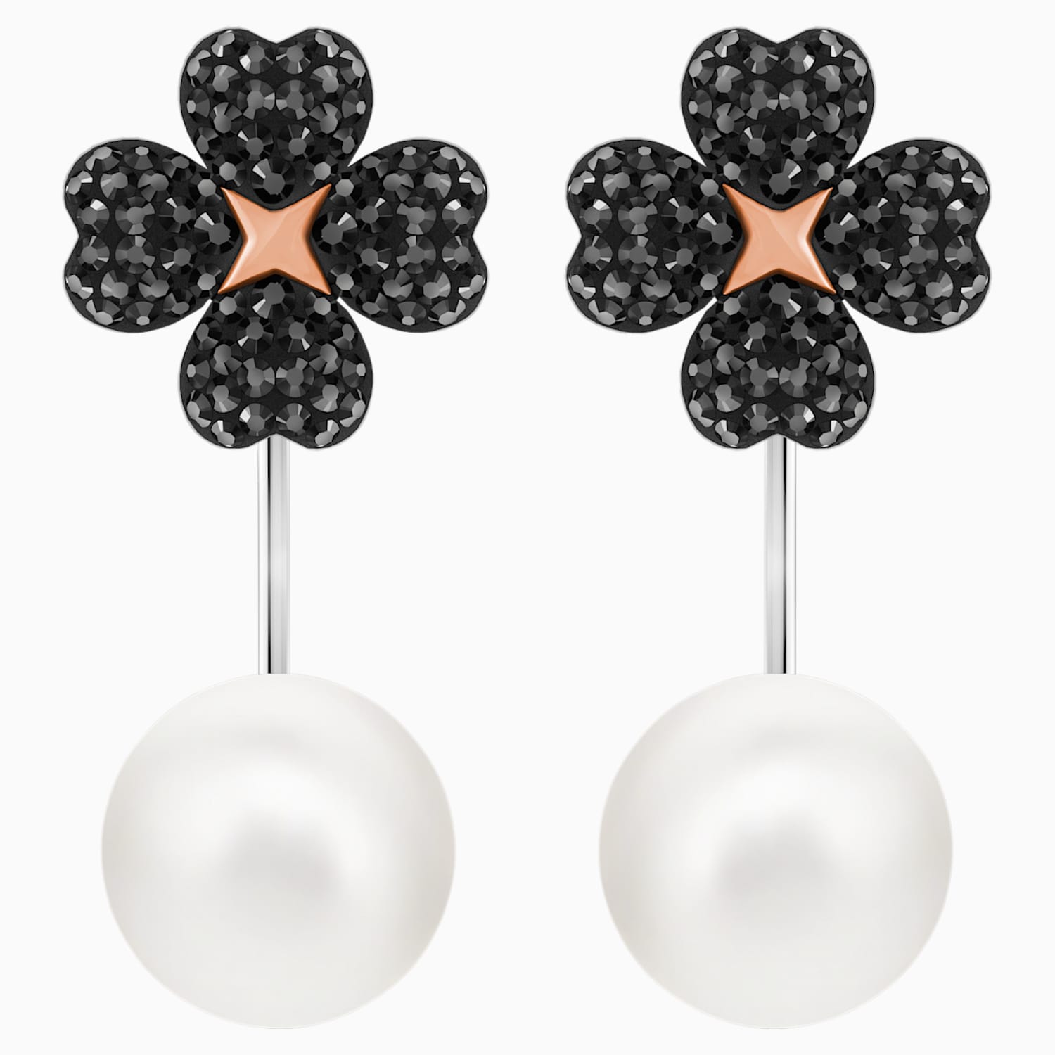 black pierced earrings