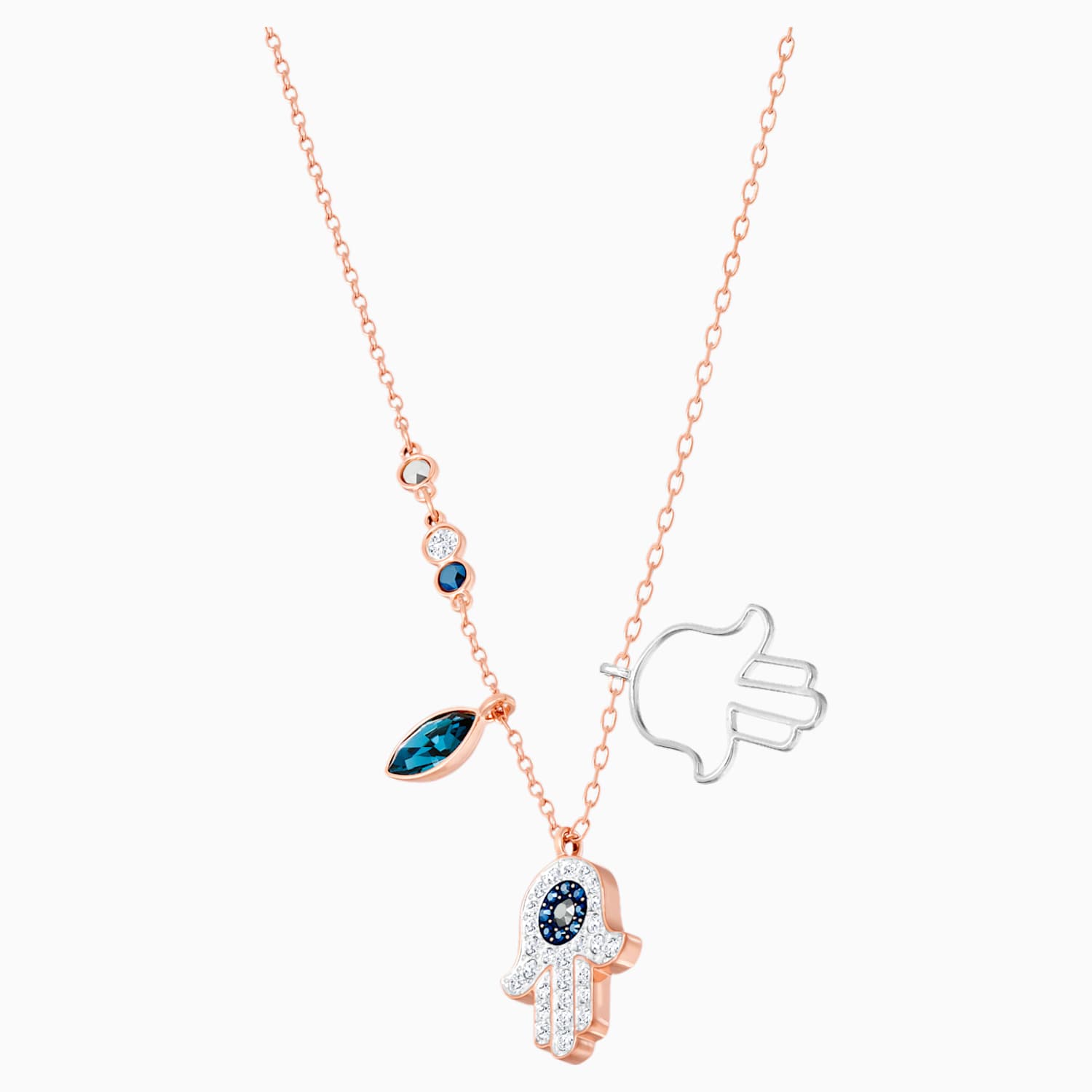Swarovski Symbolic Hamsa Hand Pendant Multi Coloured Mixed Metal