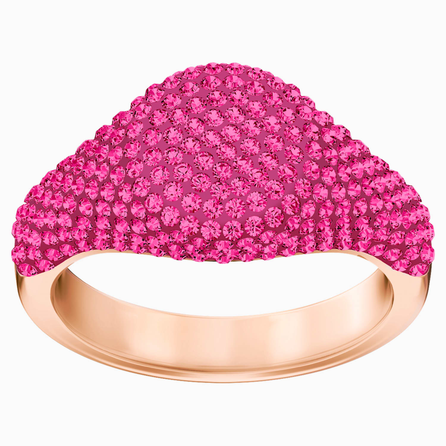 Stone Signet Ring Pink Rose Gold Tone Plated
