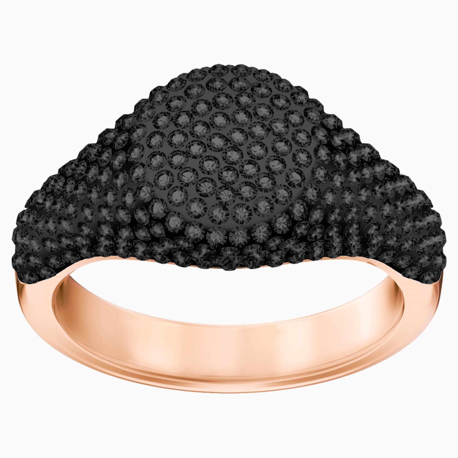 Stone Signet Ring Black Rose Gold Tone Plated Swarovski Com