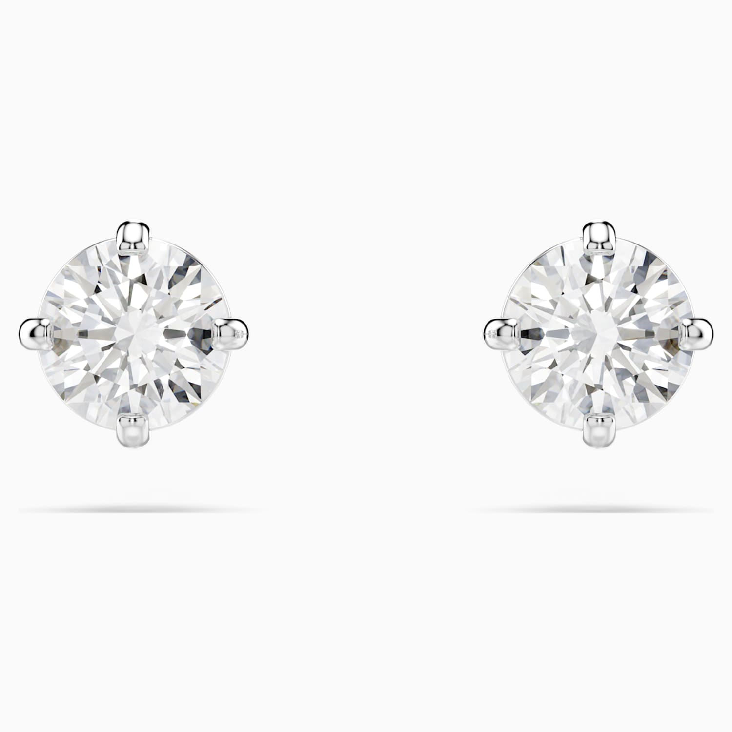 Attract Round Ohrringe Weiss Rhodiniert Swarovski Com