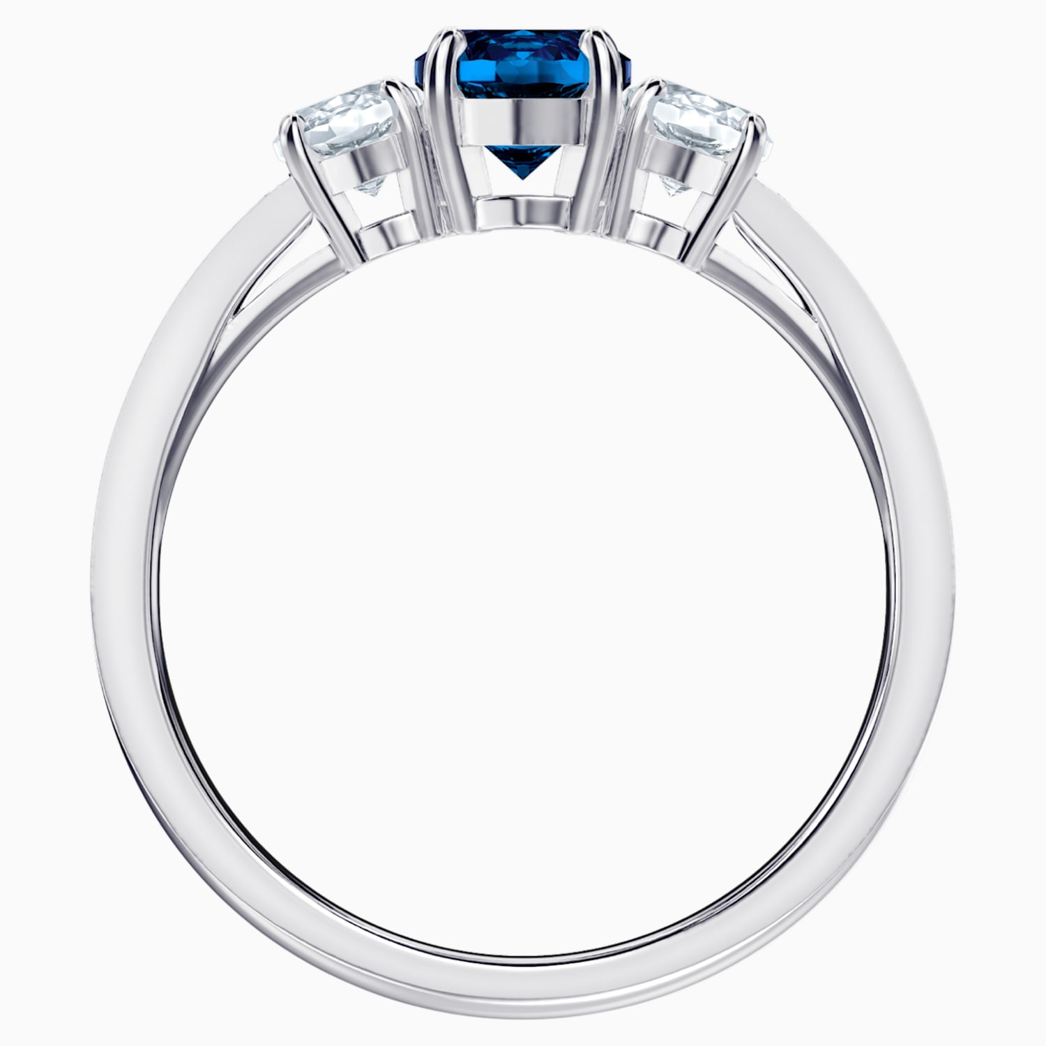 Attract Trilogy Round Yuzuk Mavi Rodyum Kaplama Swarovski Com