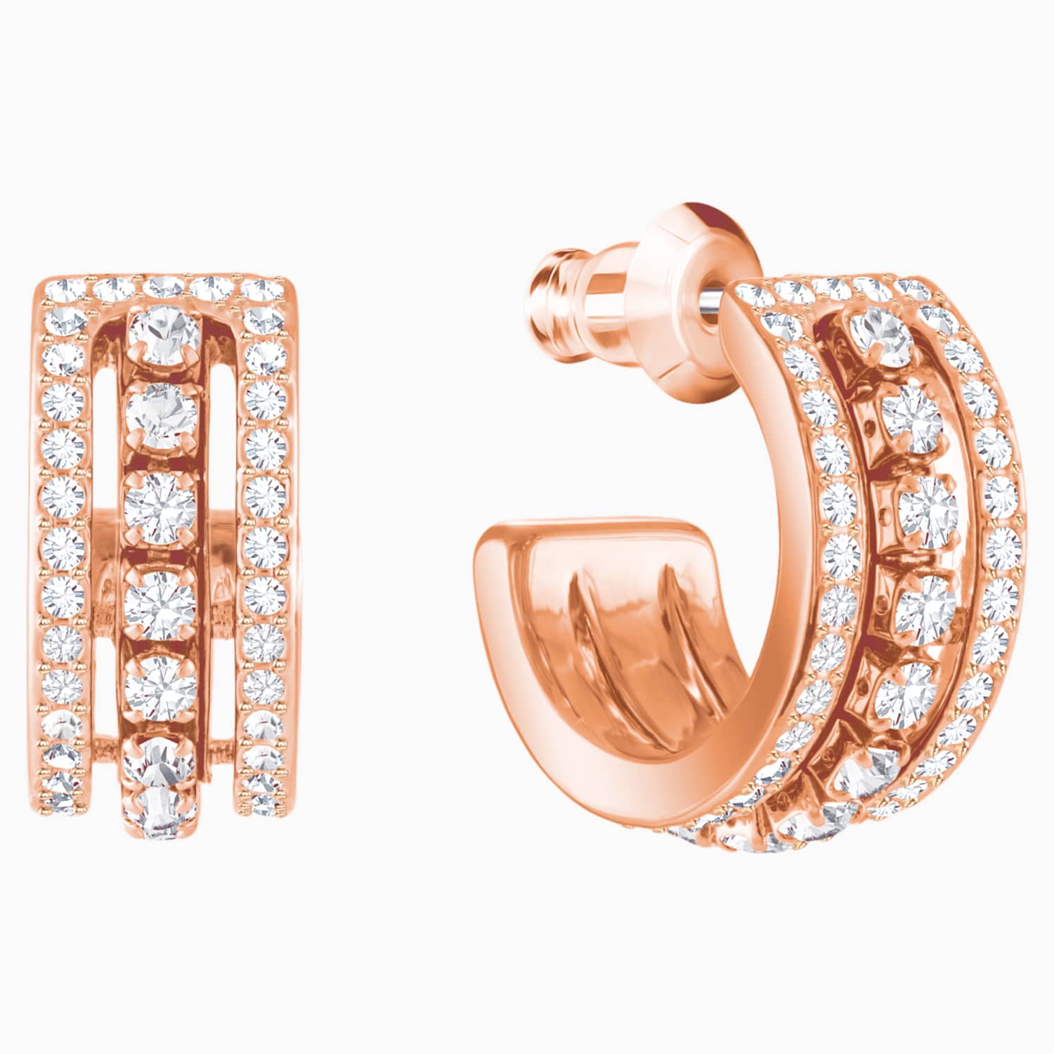 Further Pierced Earrings White Rose Gold Tone Plated Swarovski Com