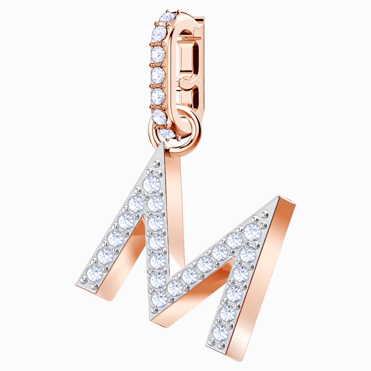 swarovski remix collection charm m bianco placcato oro rosa