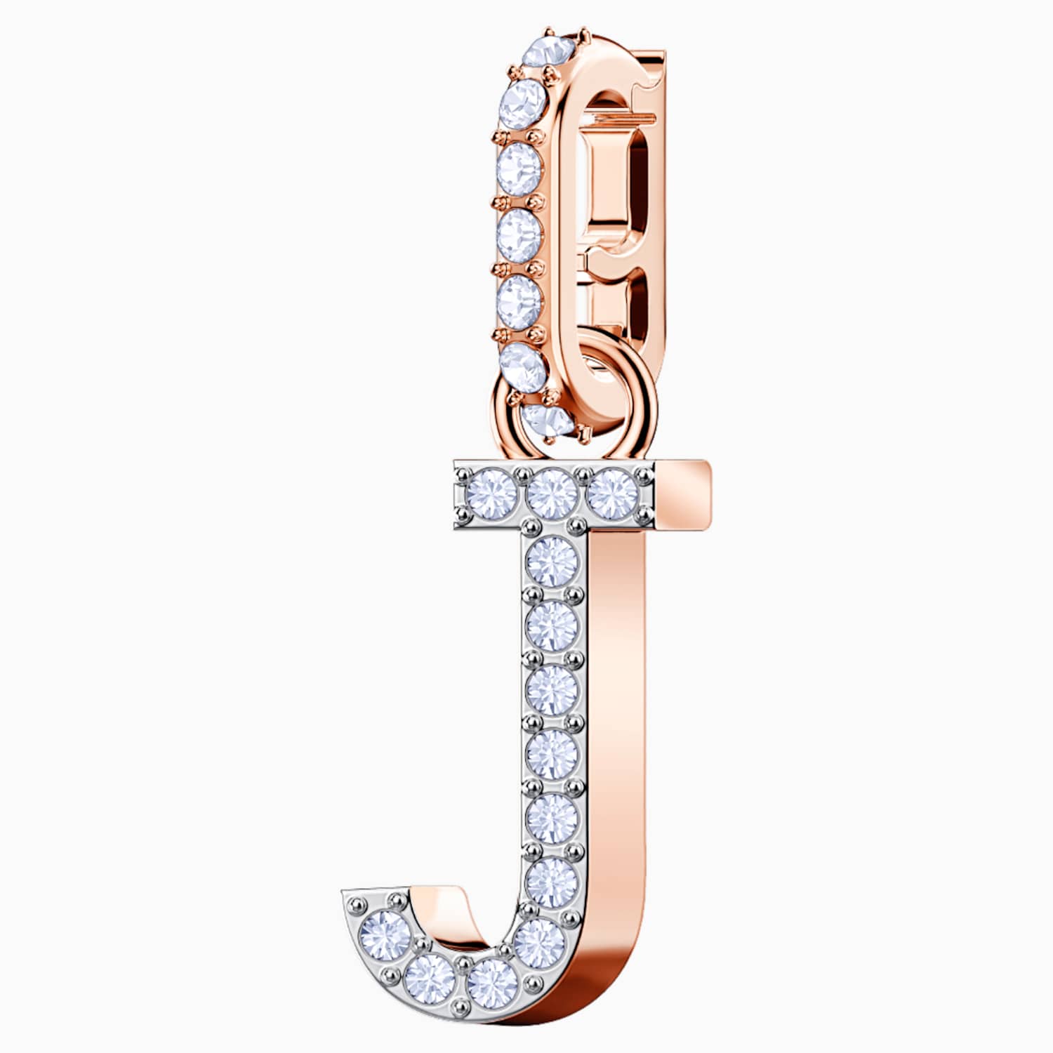 swarovski remix collection charm j bianco placcato oro rosa