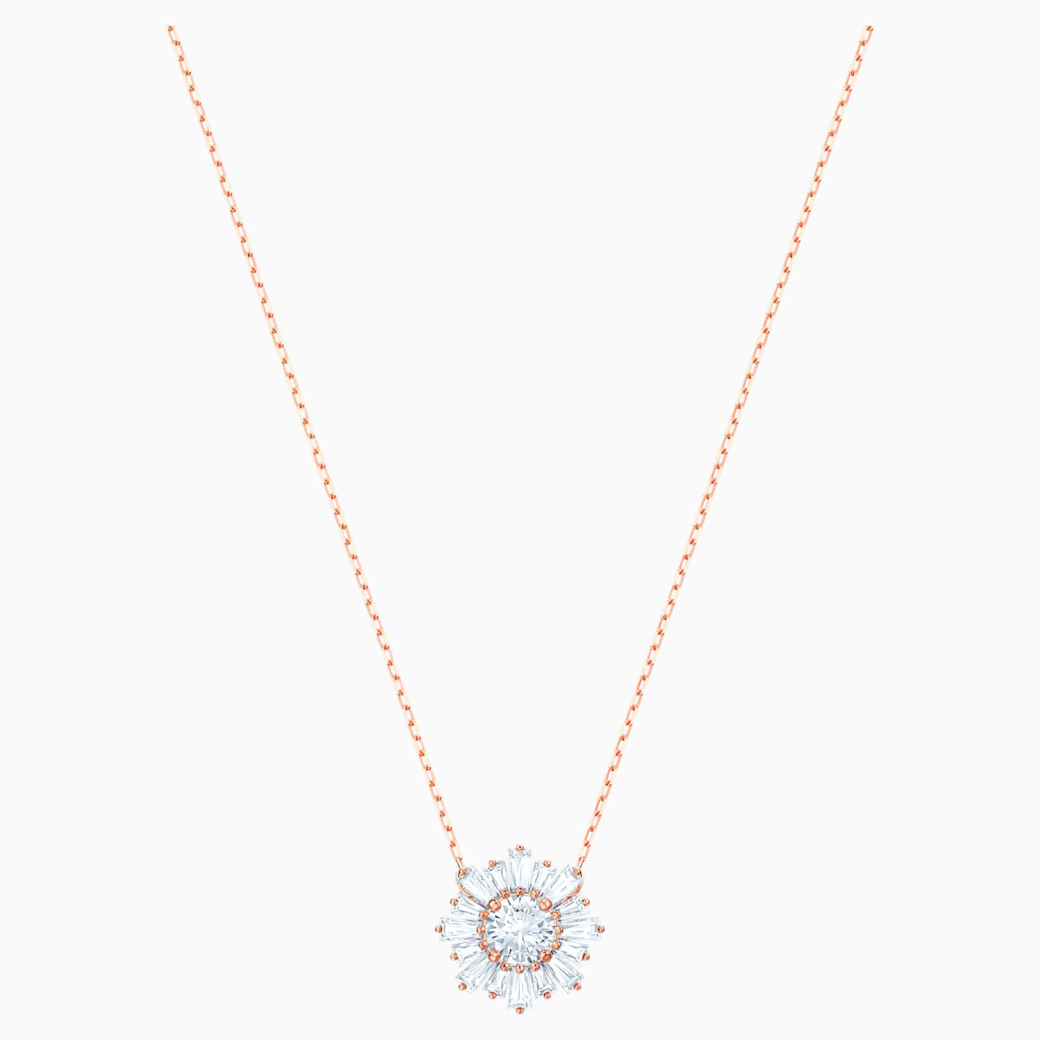 Sunshine Kolye Ucu Beyaz Pembe Altin Rengi Kaplama Swarovski Com