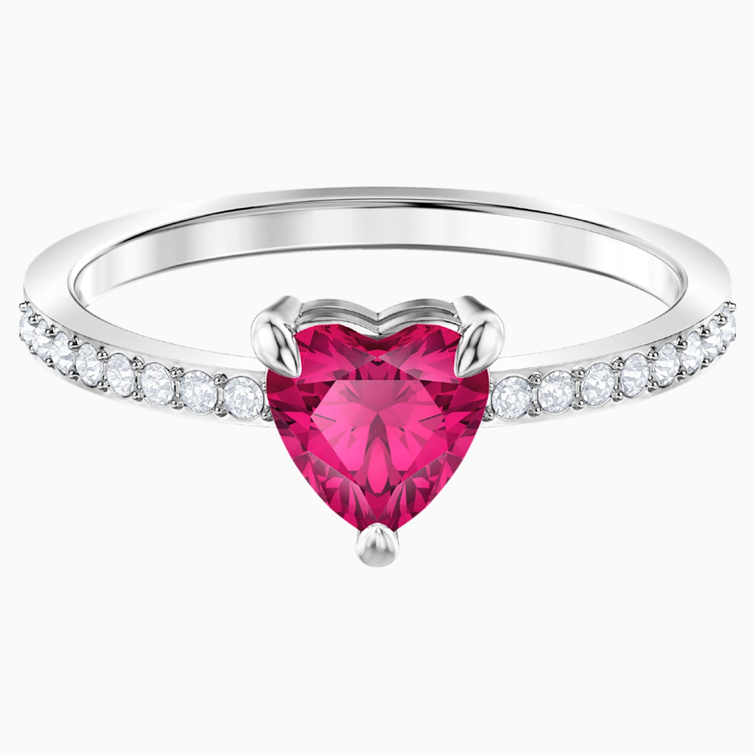 One Heart Ring Red Rhodium Plated Swarovski Com