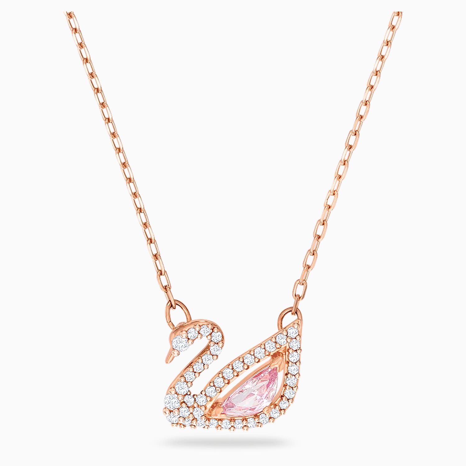 Dazzling Swan Kolye Cok Renkli Pembe Altin Rengi Kaplama Swarovski Com
