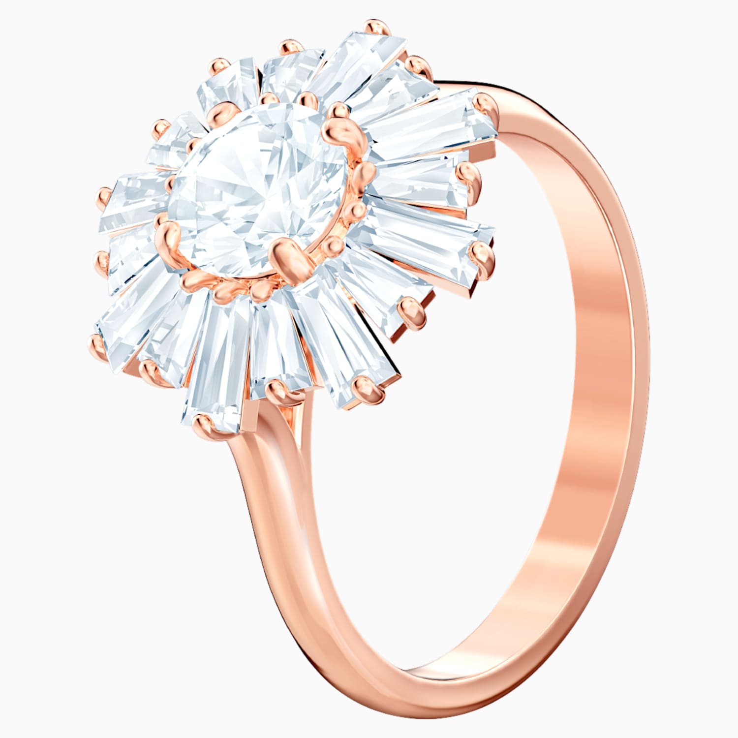 Sunshine Ring White Rose Gold Tone Plated Swarovski Com