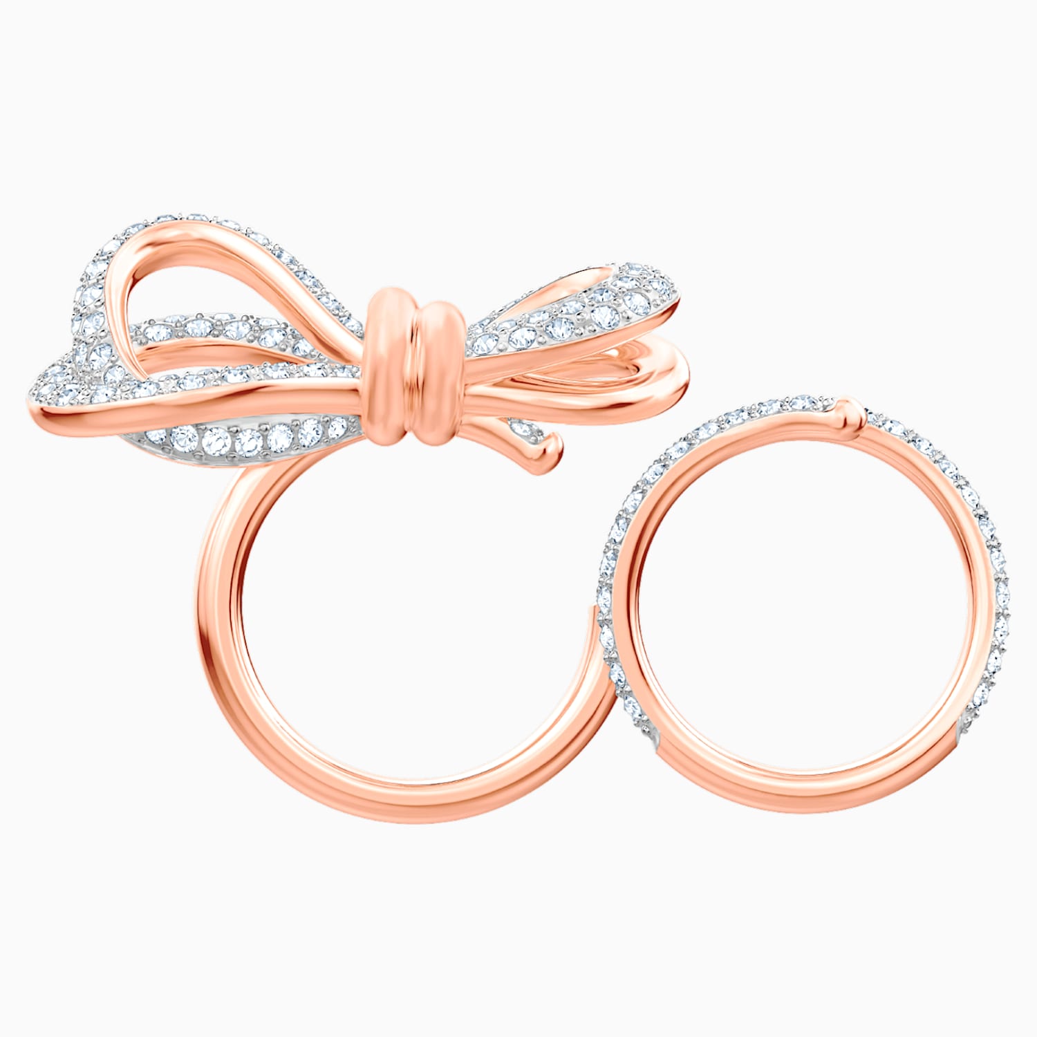 Bague Double Lifelong Bow Blanc Finition Mix De Metal