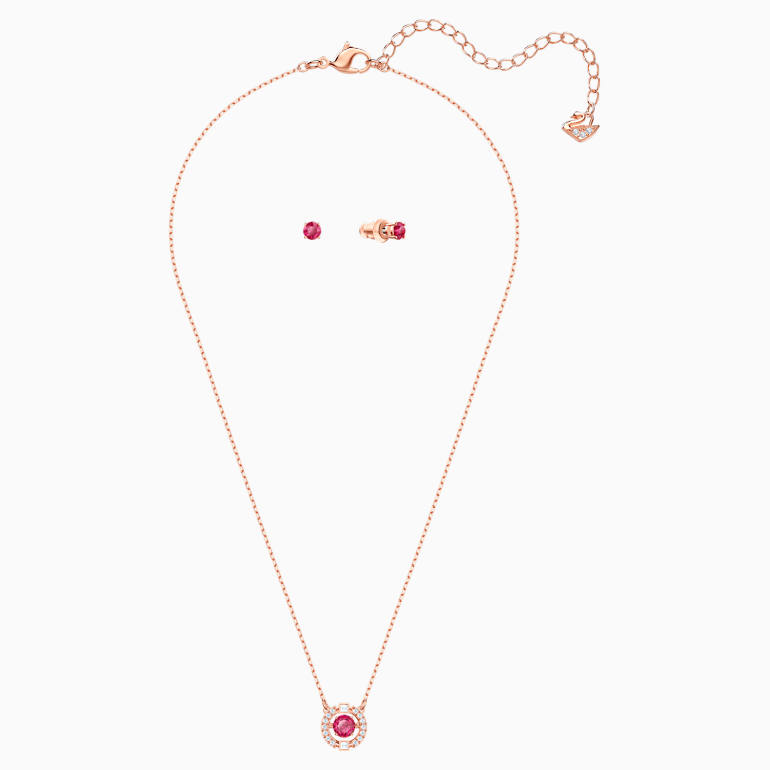Swarovski Sparkling Dance Round Set Kirmizi Pembe Altin Rengi Kaplama Swarovski Com