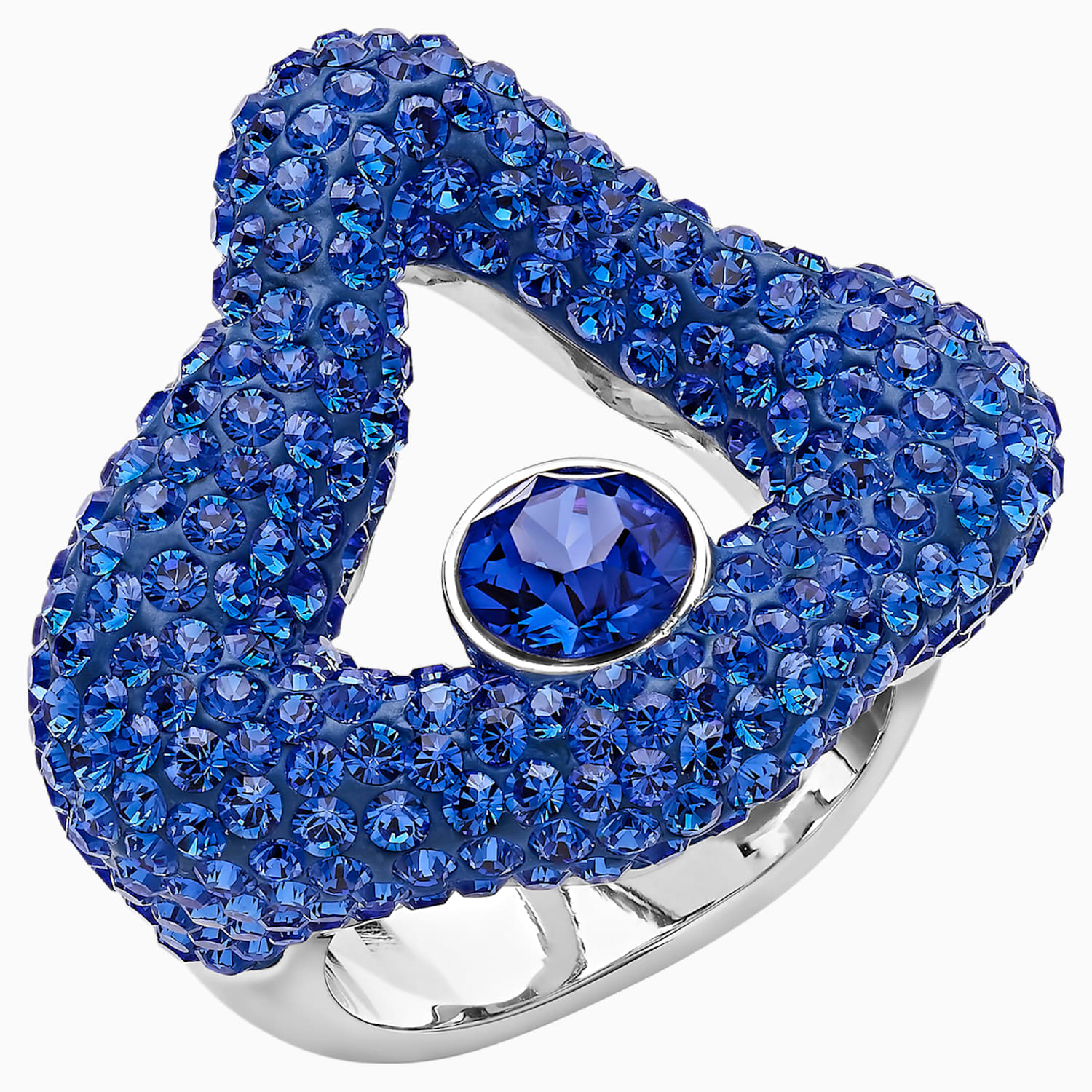 Tigris Open Ring Blue Palladium Plated Swarovski Com