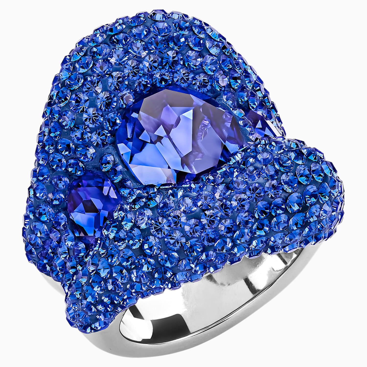 Tigris Ring Blue Palladium Plated Swarovski Com