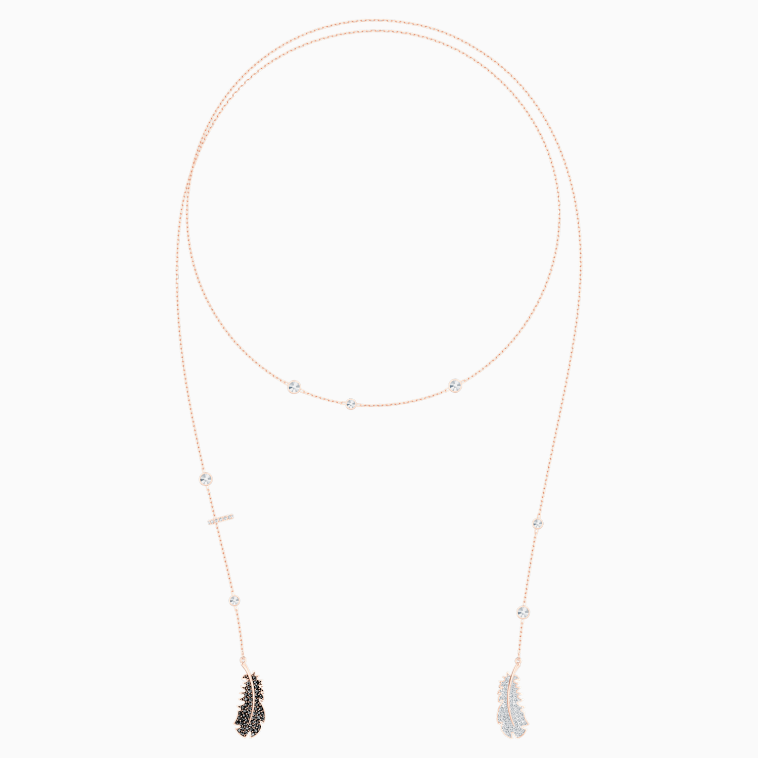 Naughty Necklace, Black, Rose-gold tone 