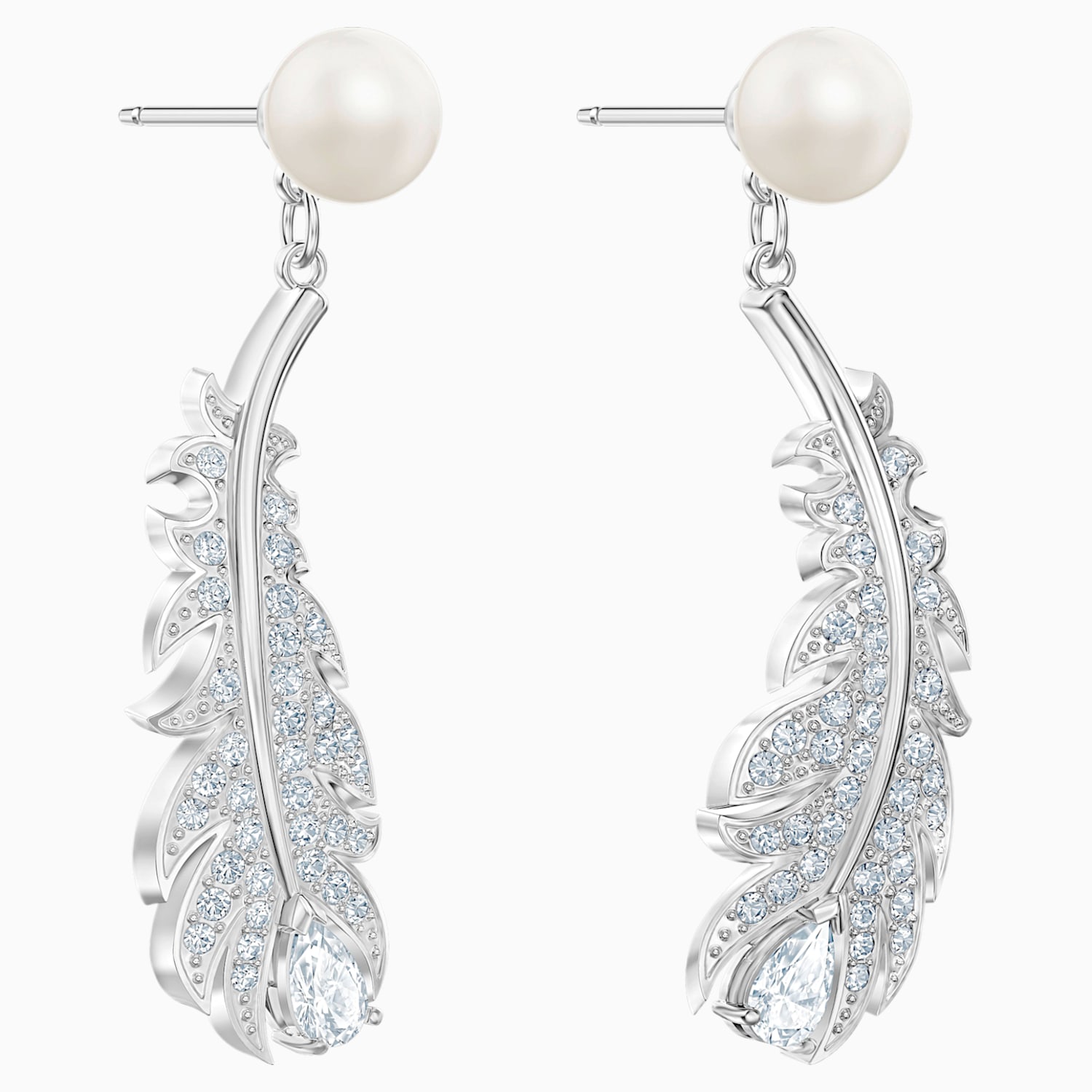 Nice Pierced Earrings White Rhodium Plated Swarovski Com