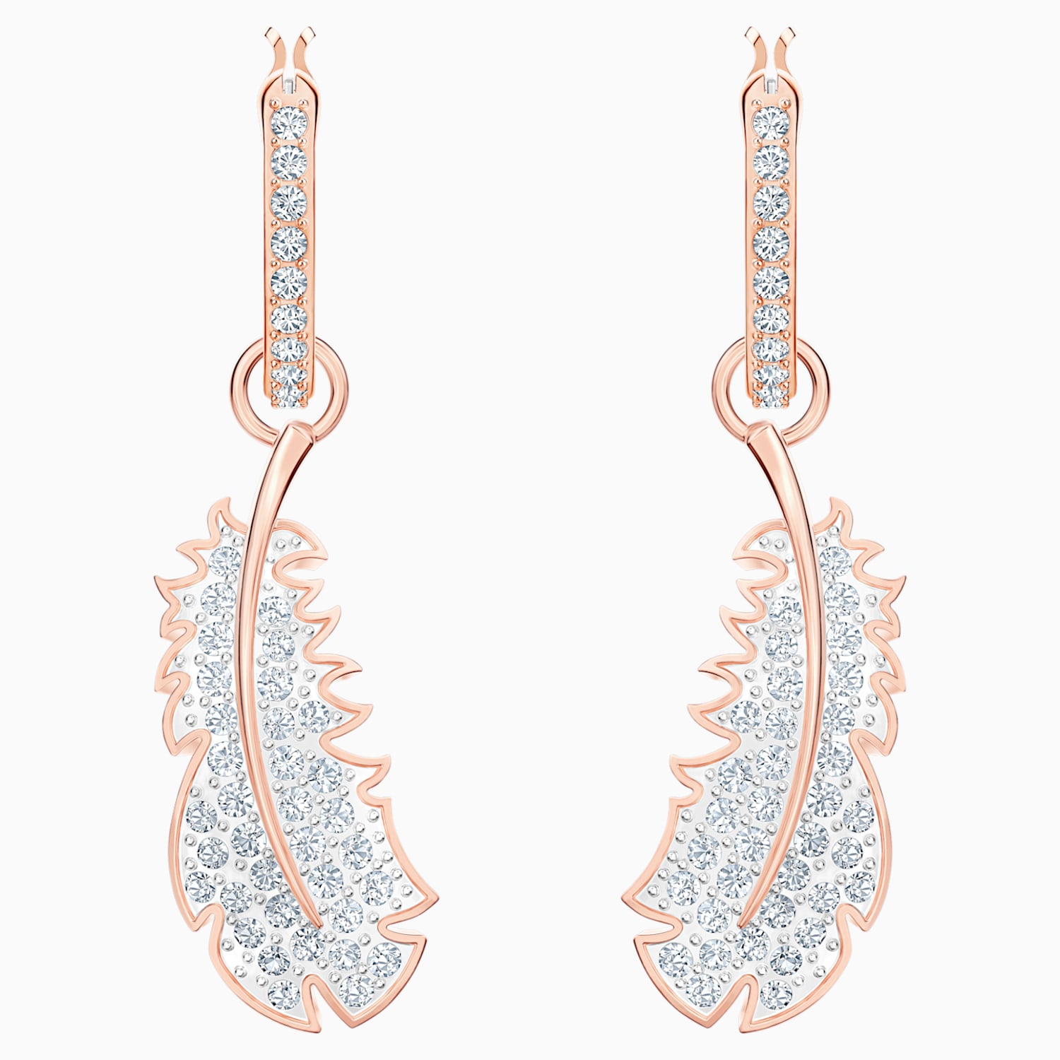 Nice Halka Kupeler Beyaz Pembe Altin Rengi Kaplama Swarovski Com