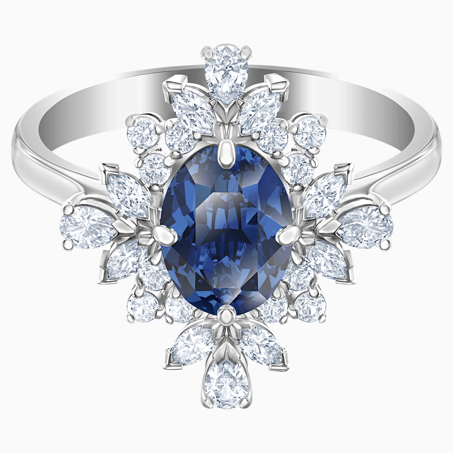 Bague Avec Motif Palace Bleu Metal Rhodie Swarovski Com