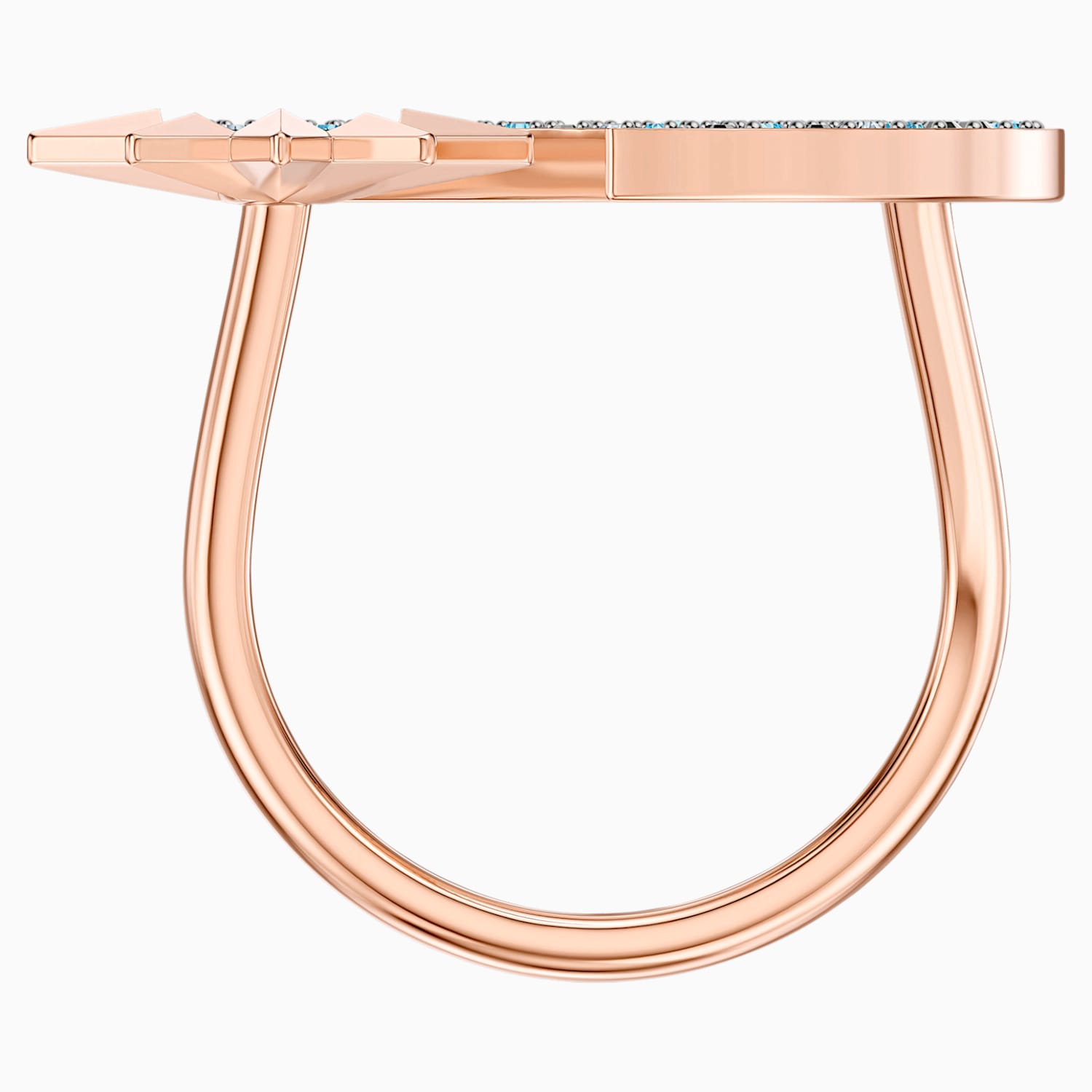 Swarovski Symbolic Moon Ring Multi Colored Rose Gold Tone Plated
