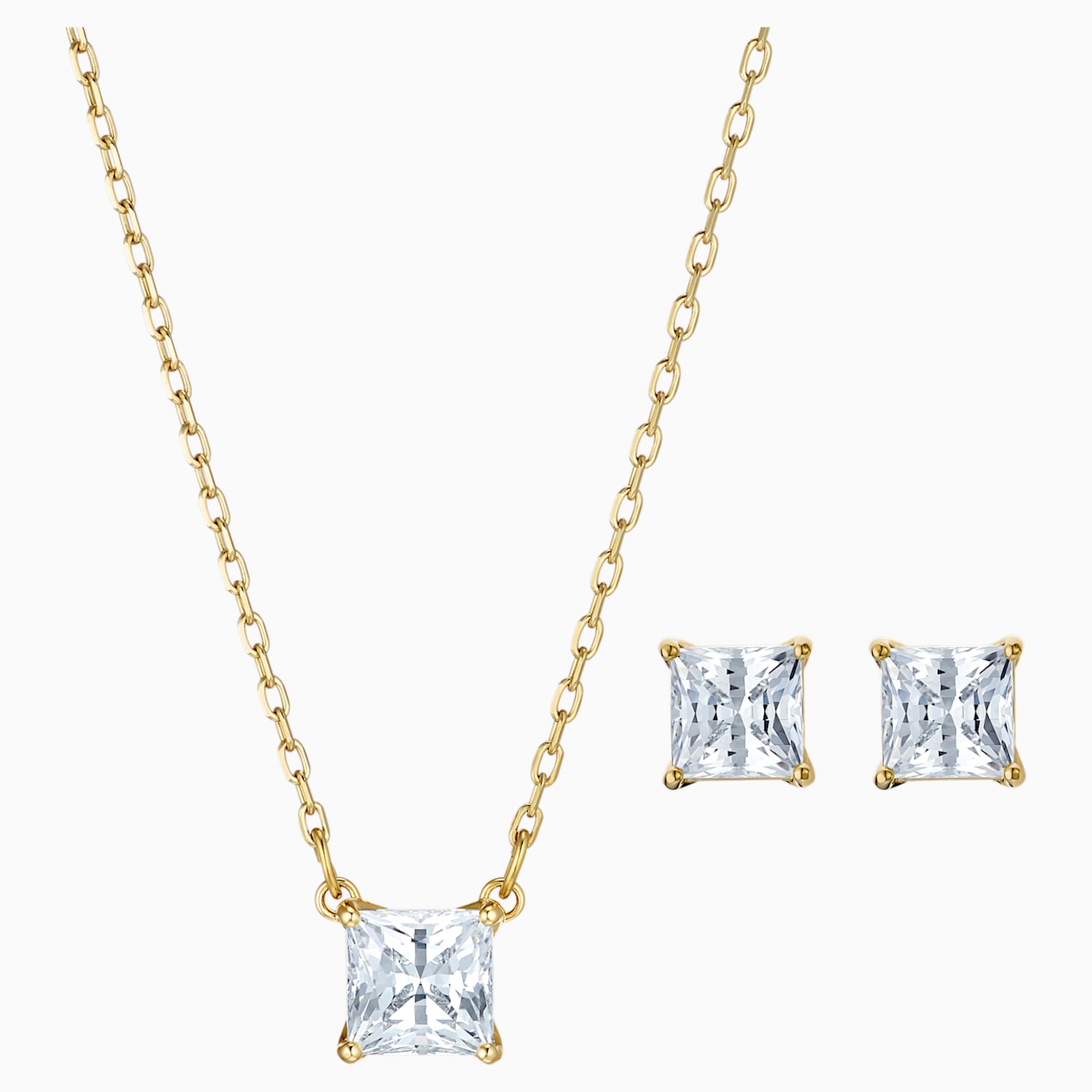 Attract Set Beyaz Altin Rengi Kaplama Swarovski Com