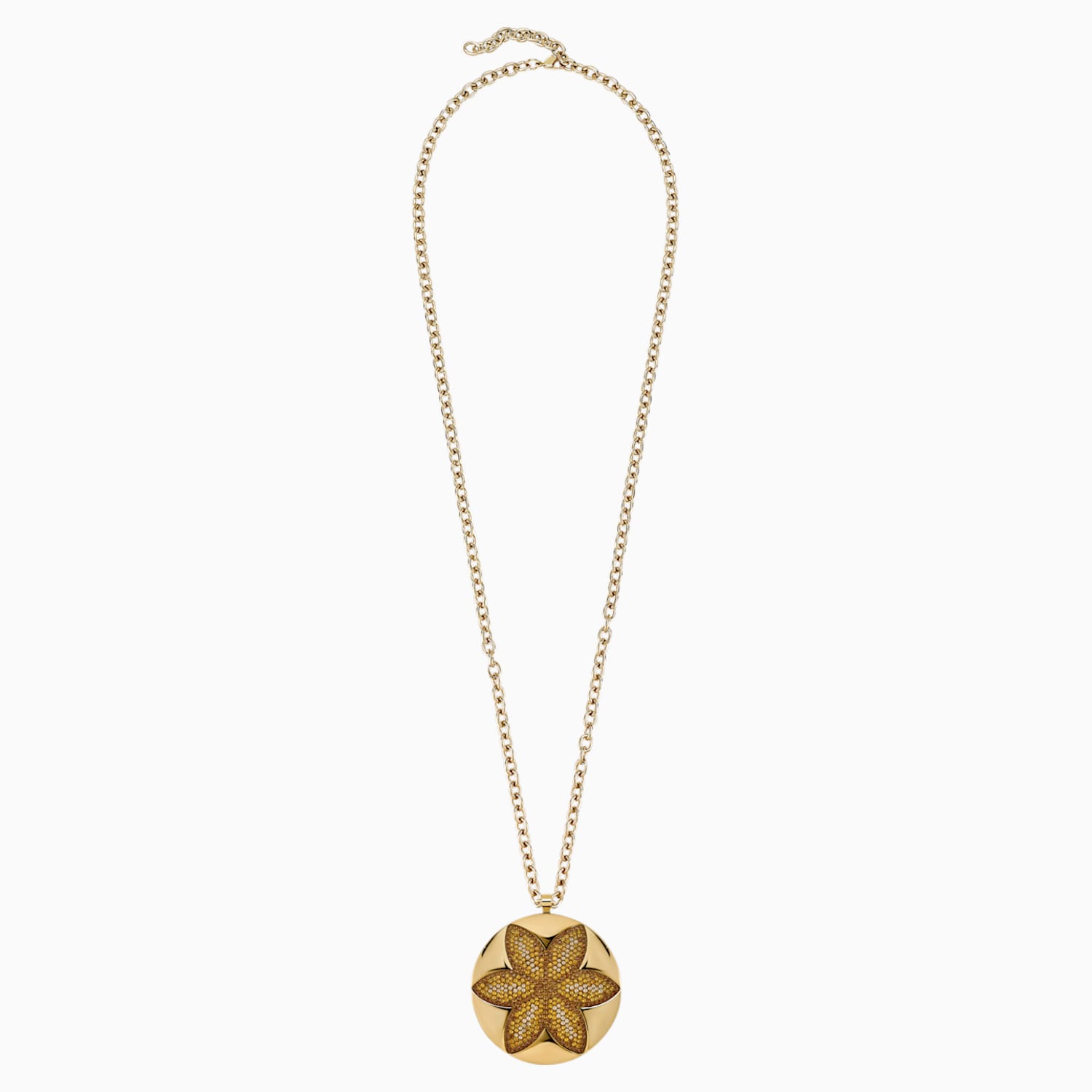 Evil Eye Disc Kolye Ucu Kahverengi Altin Rengi Kaplama Swarovski Com