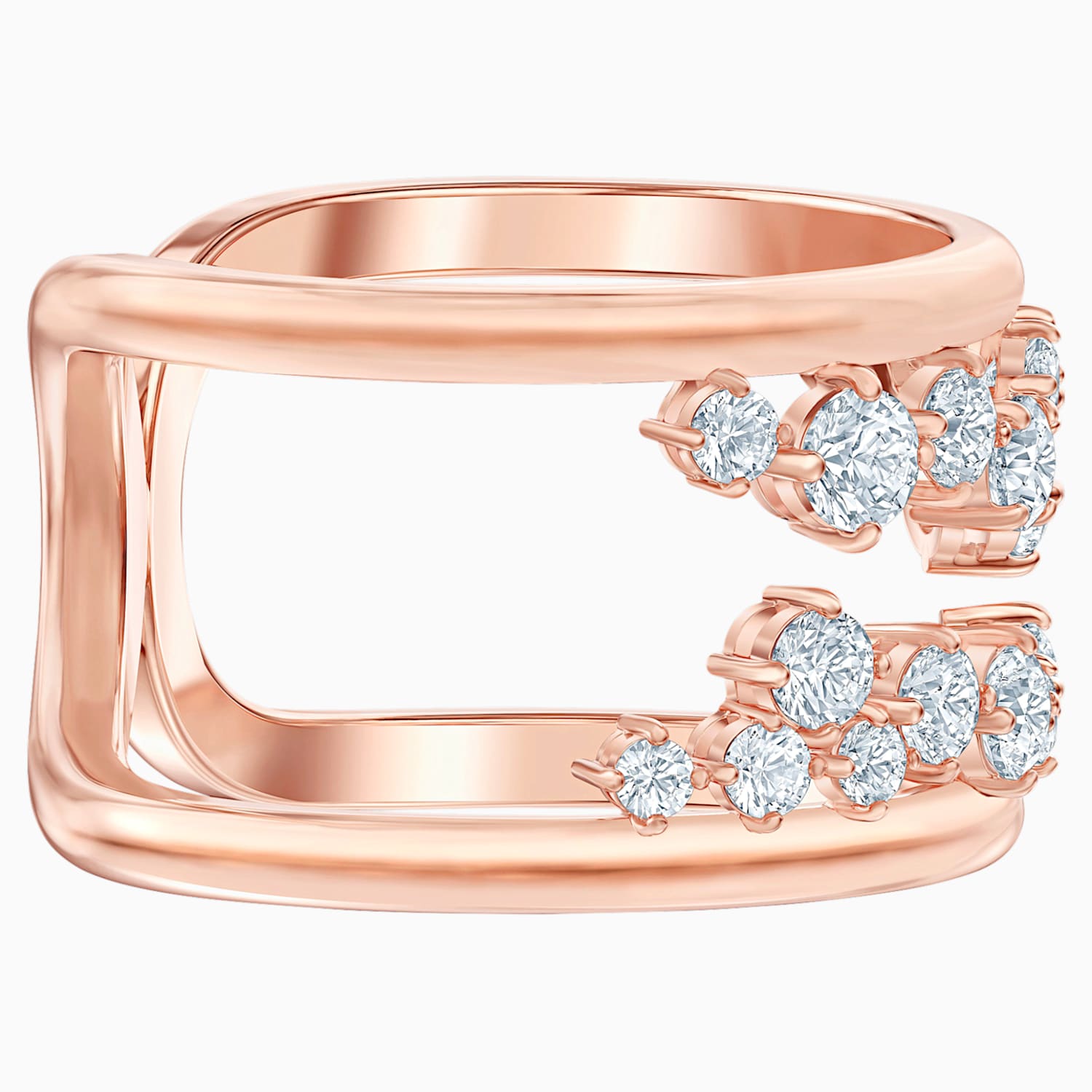 North Motif Ring White Rose Gold Tone Plated Swarovski Com