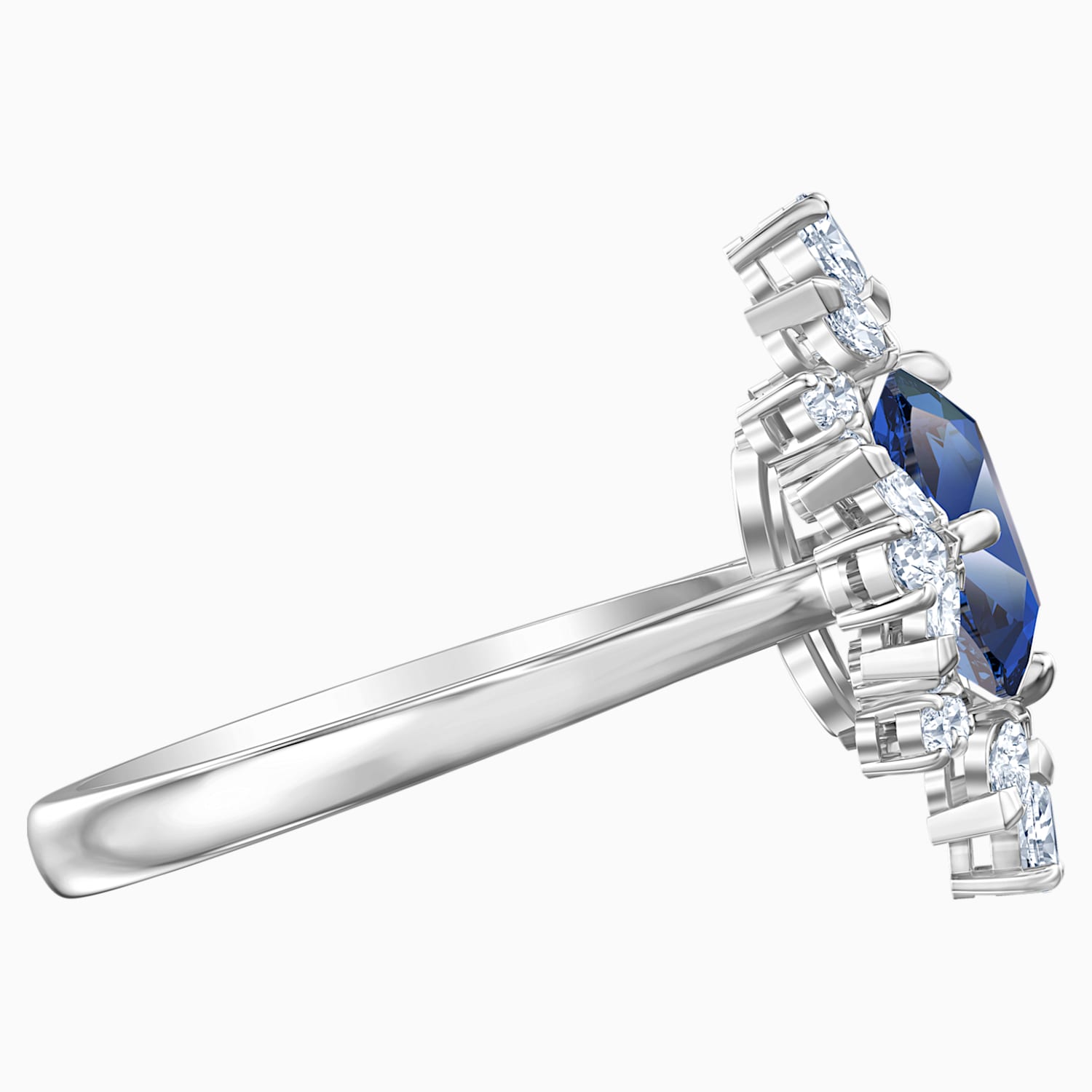 Palace Motif Ring Blue Rhodium Plated Swarovski Com
