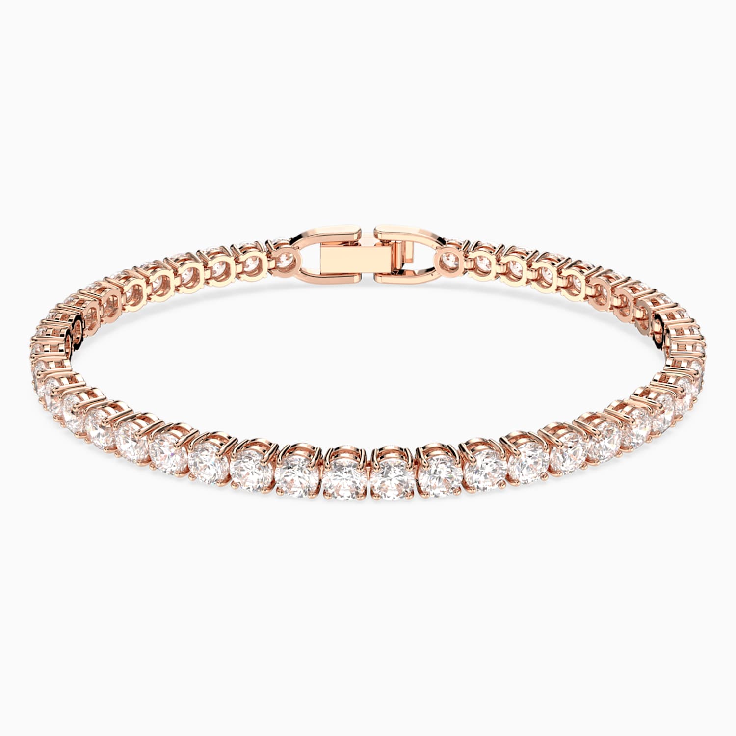 Tennis Deluxe Bileklik Beyaz Pembe Altin Rengi Kaplama Swarovski Com