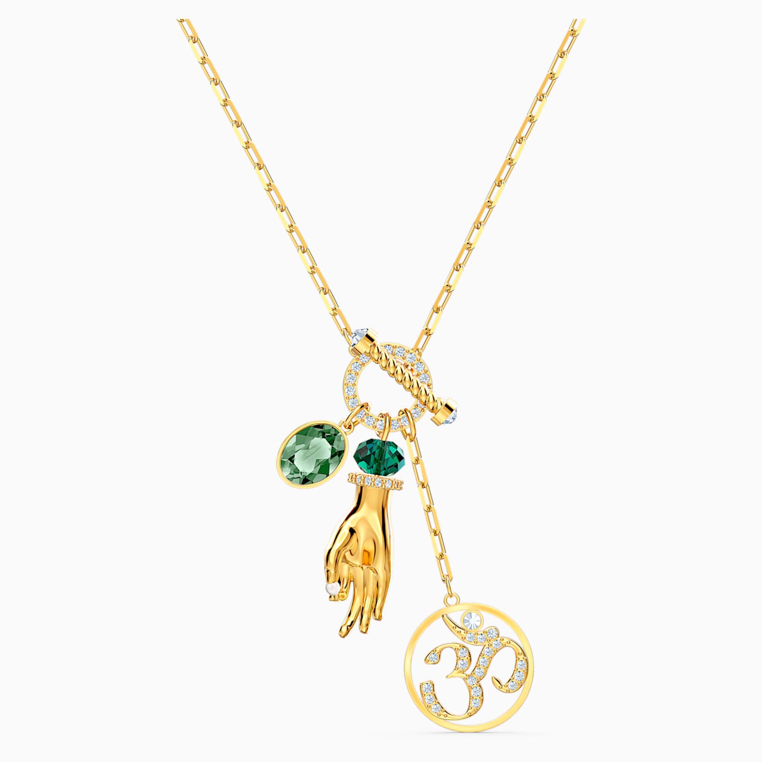 Swarovski Symbolic Hand Om Kolye Ucu Yesil Altin Rengi Kaplama Swarovski Com