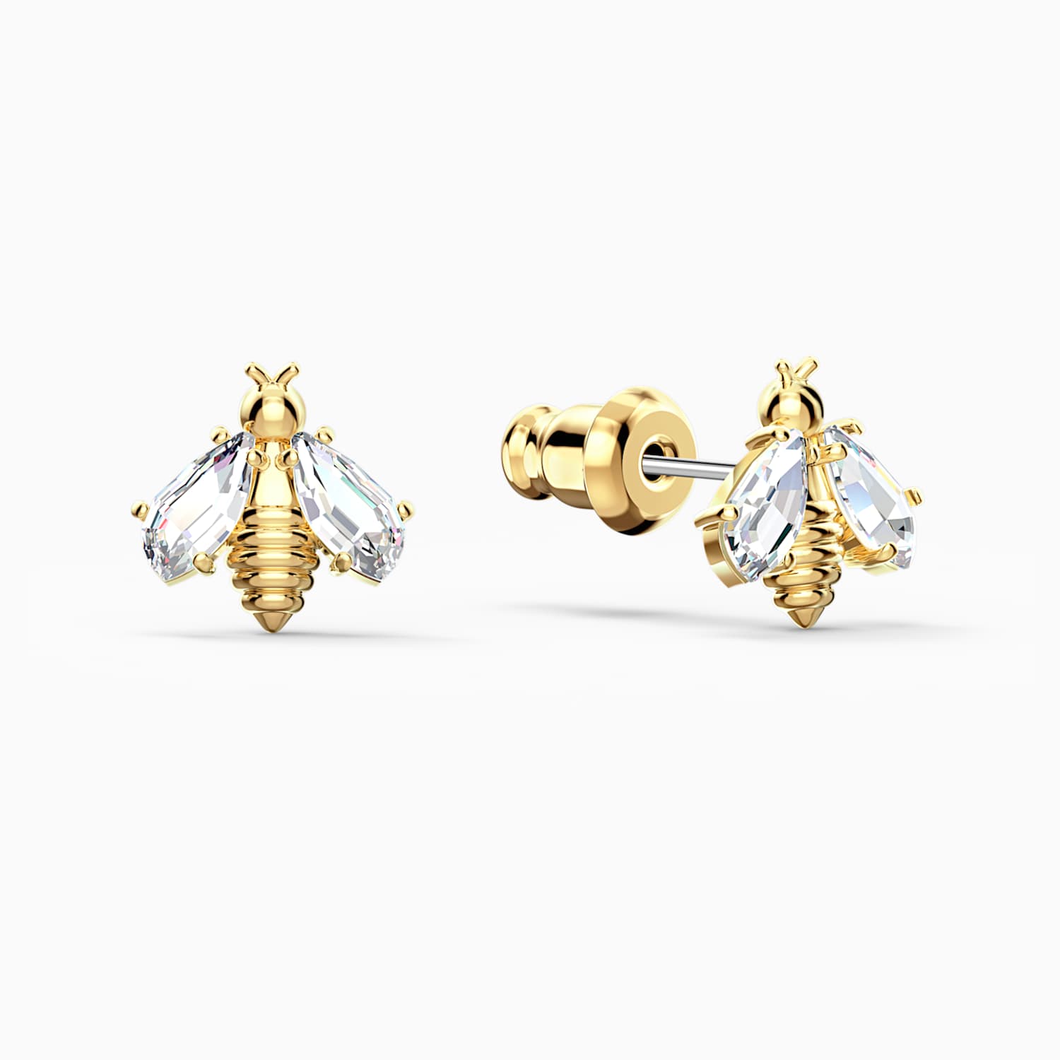 Eternal Flower Bee Pierced Earrings White Gold Tone Plated Swarovski Com