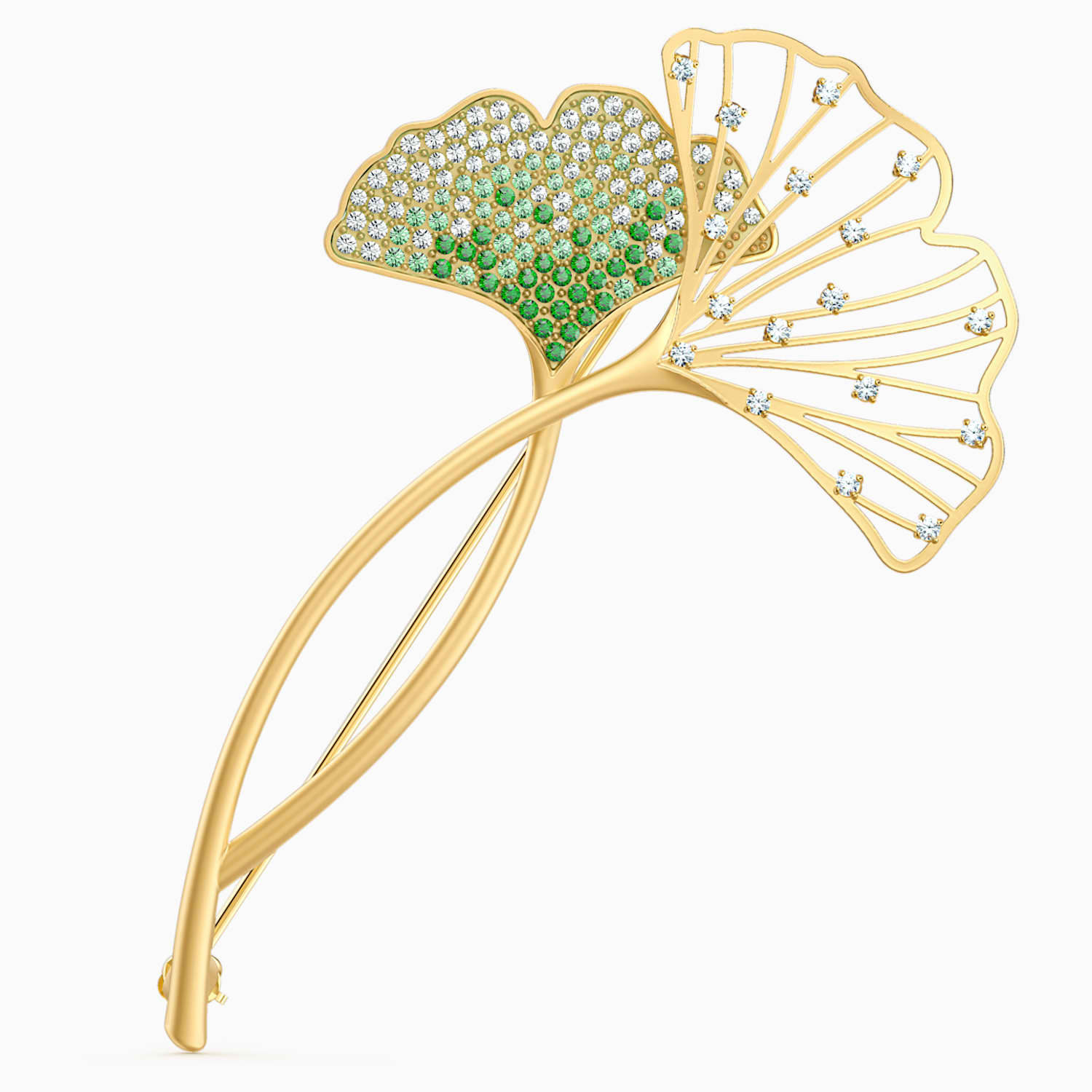 Stunning Gingko Bros Yesil Altin Rengi Kaplama Swarovski Com