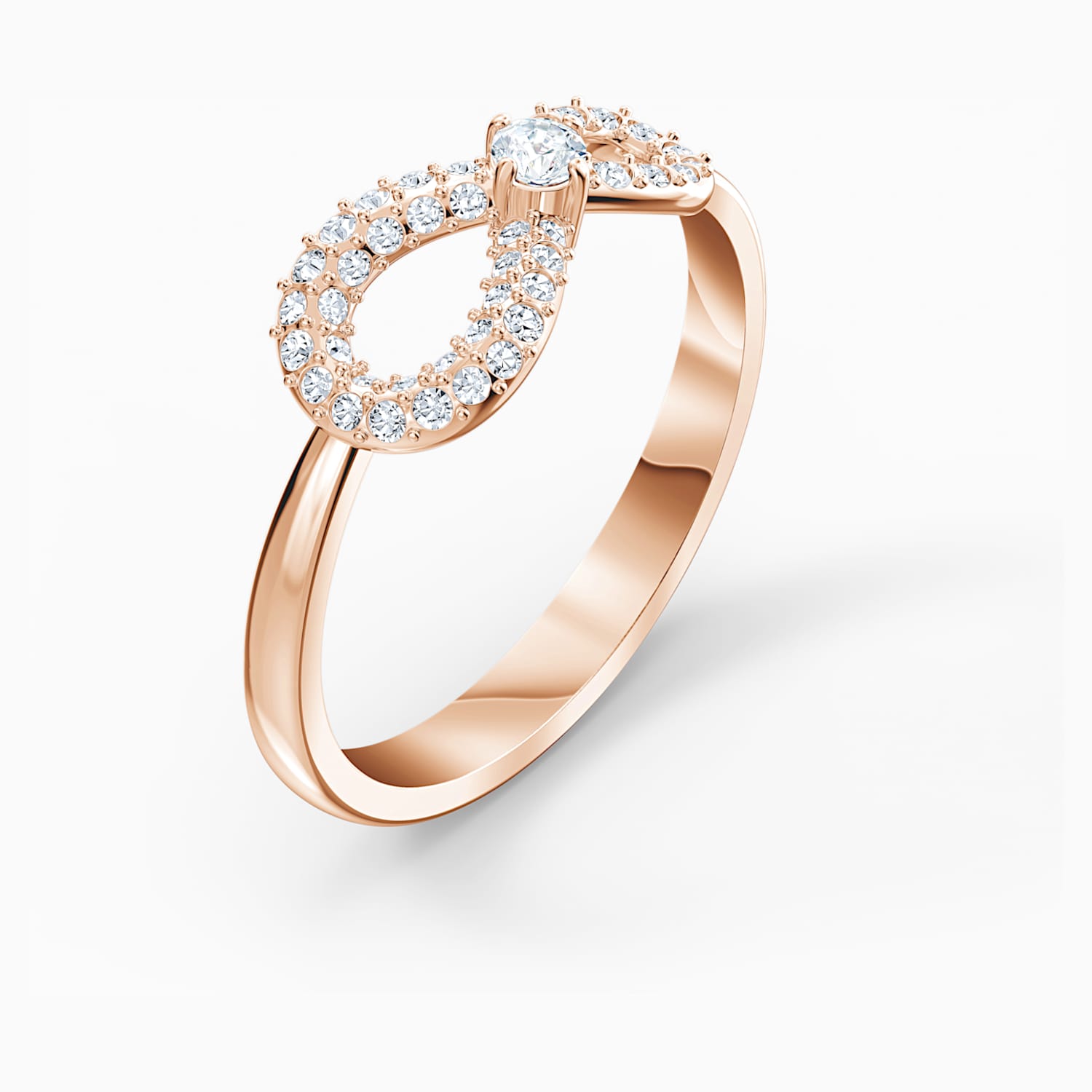 Swarovski Infinity Ring White Rose Gold Tone Plated Swarovski Com