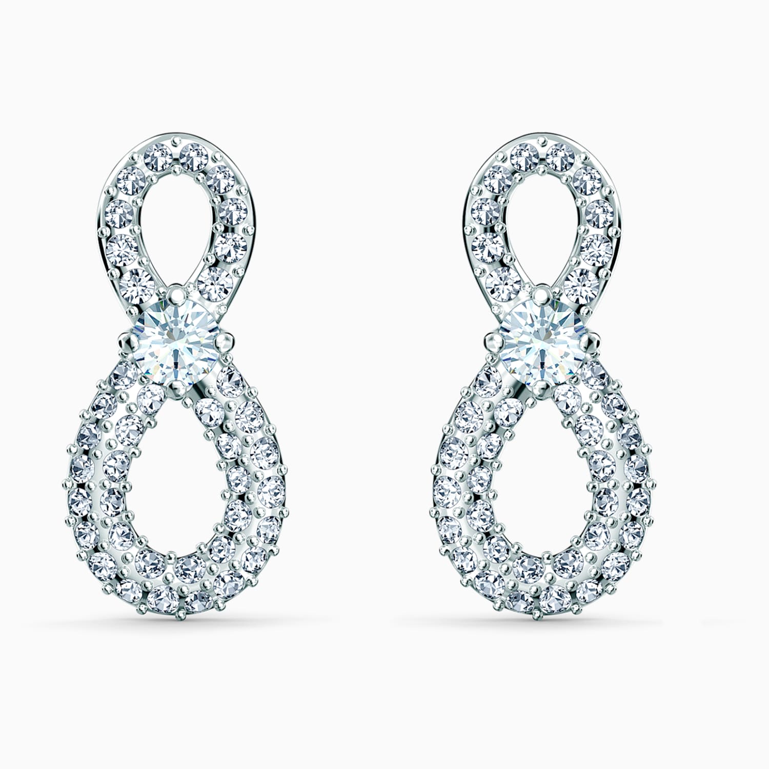 Swarovski Infinity Mini Ohrringe Weiss Rhodiniert Swarovski Com