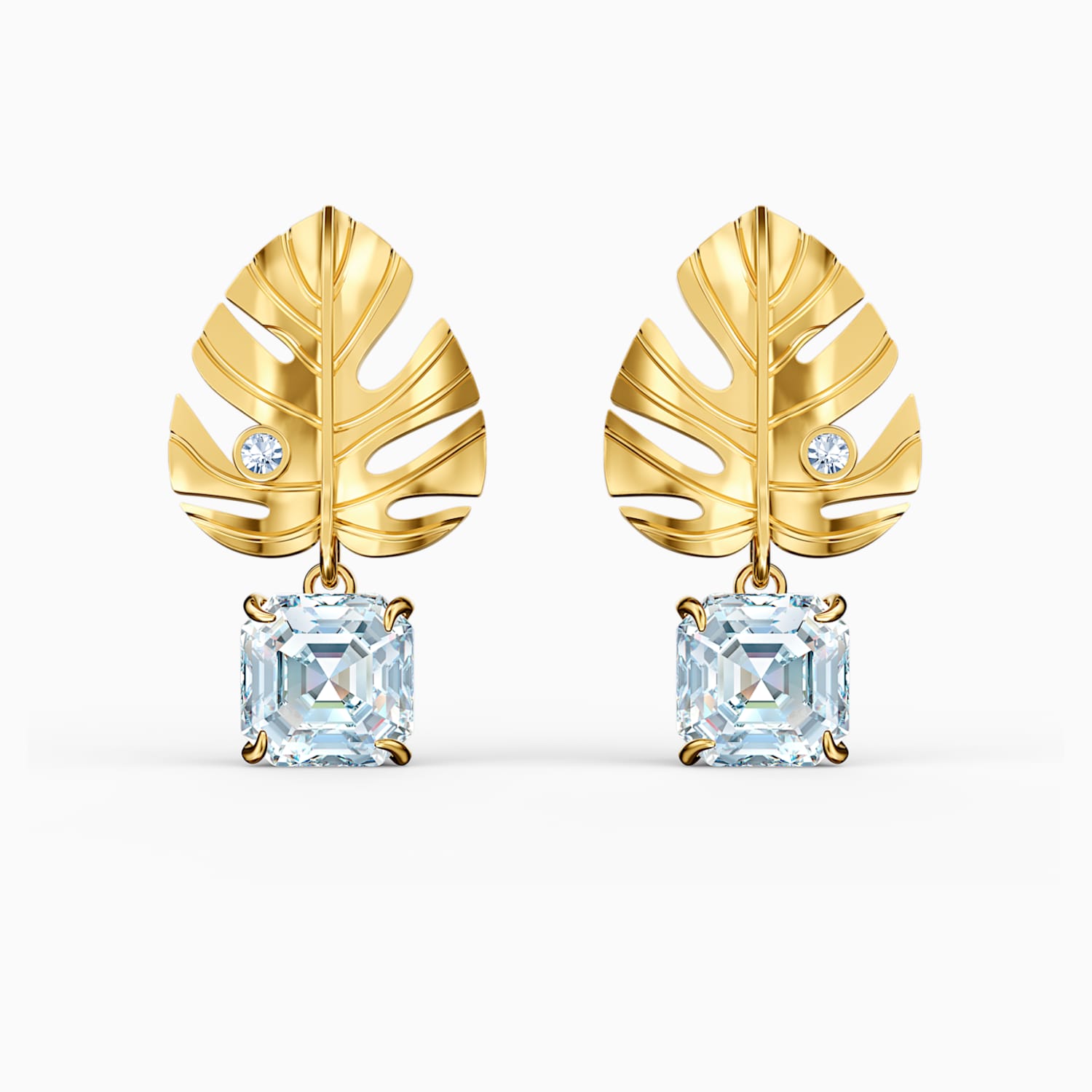 Tropical Leaf Ohrringe Weiss Vergoldet Swarovski Com