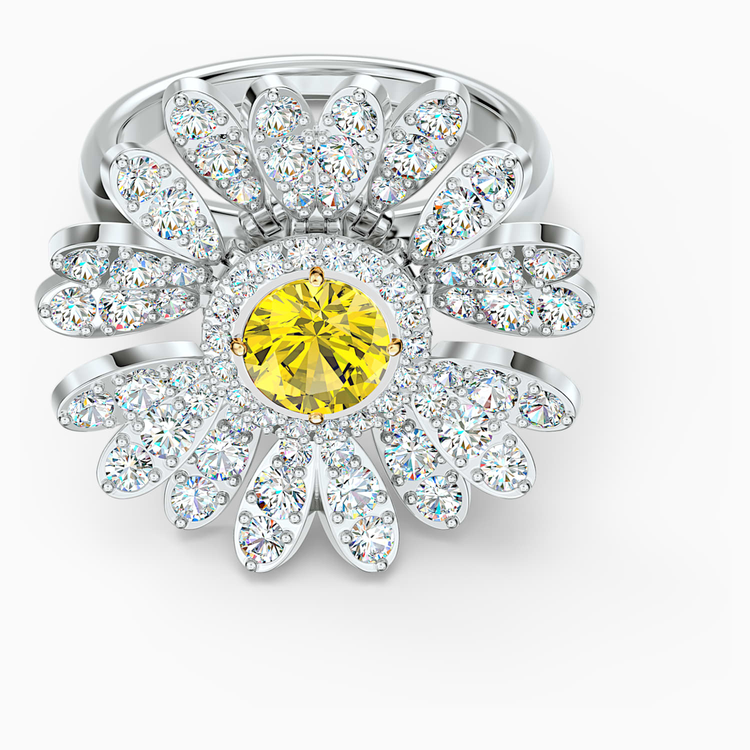 Eternal Flower Ring Yellow Mixed Metal Finish Swarovski Com