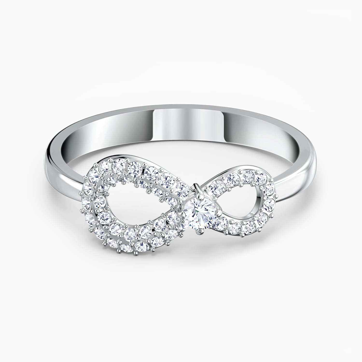Bague Swarovski Infinity Blanc Metal Rhodie Swarovski Com