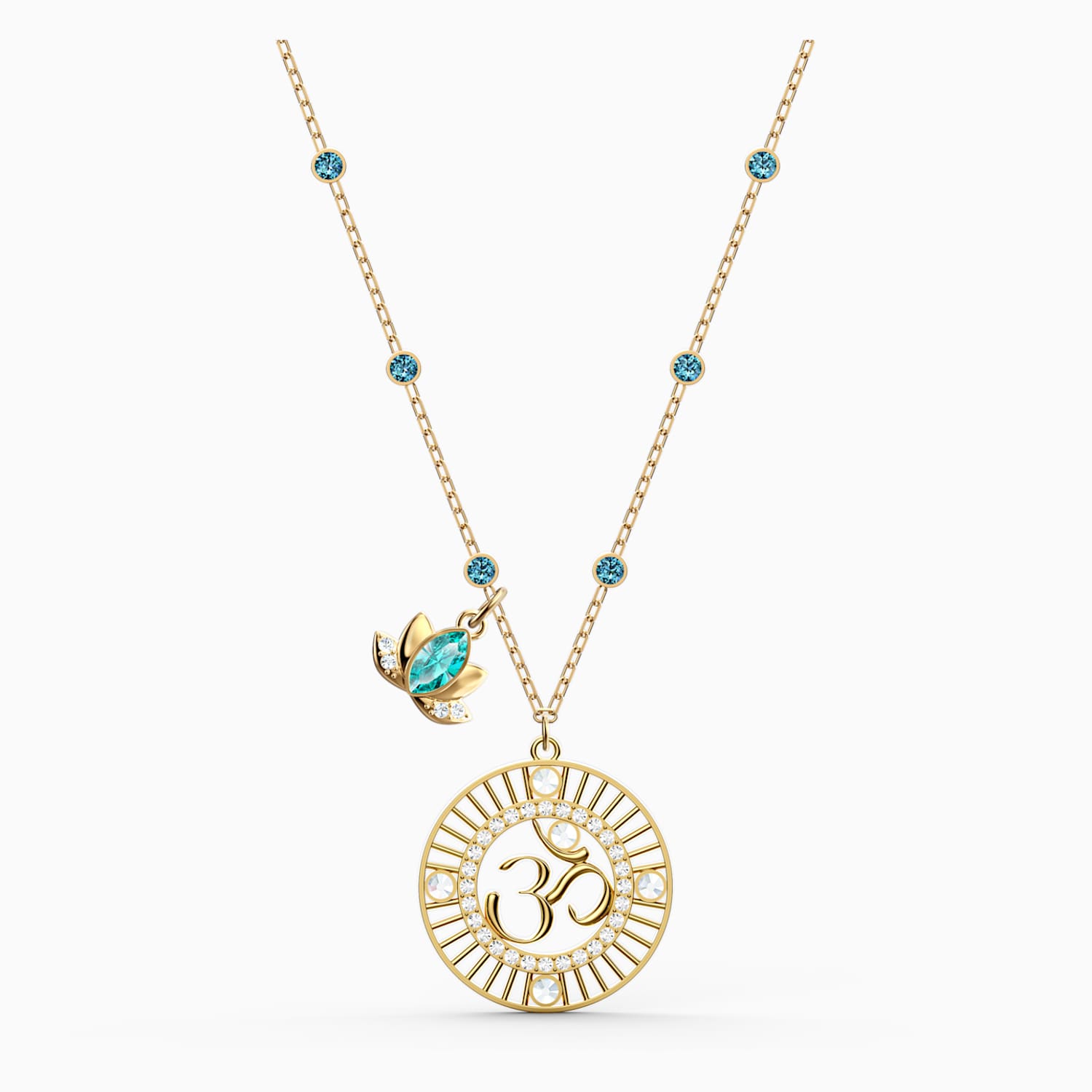 Swarovski Symbolic Lotus Kolye Ucu Yesil Altin Rengi Kaplama Swarovski Com