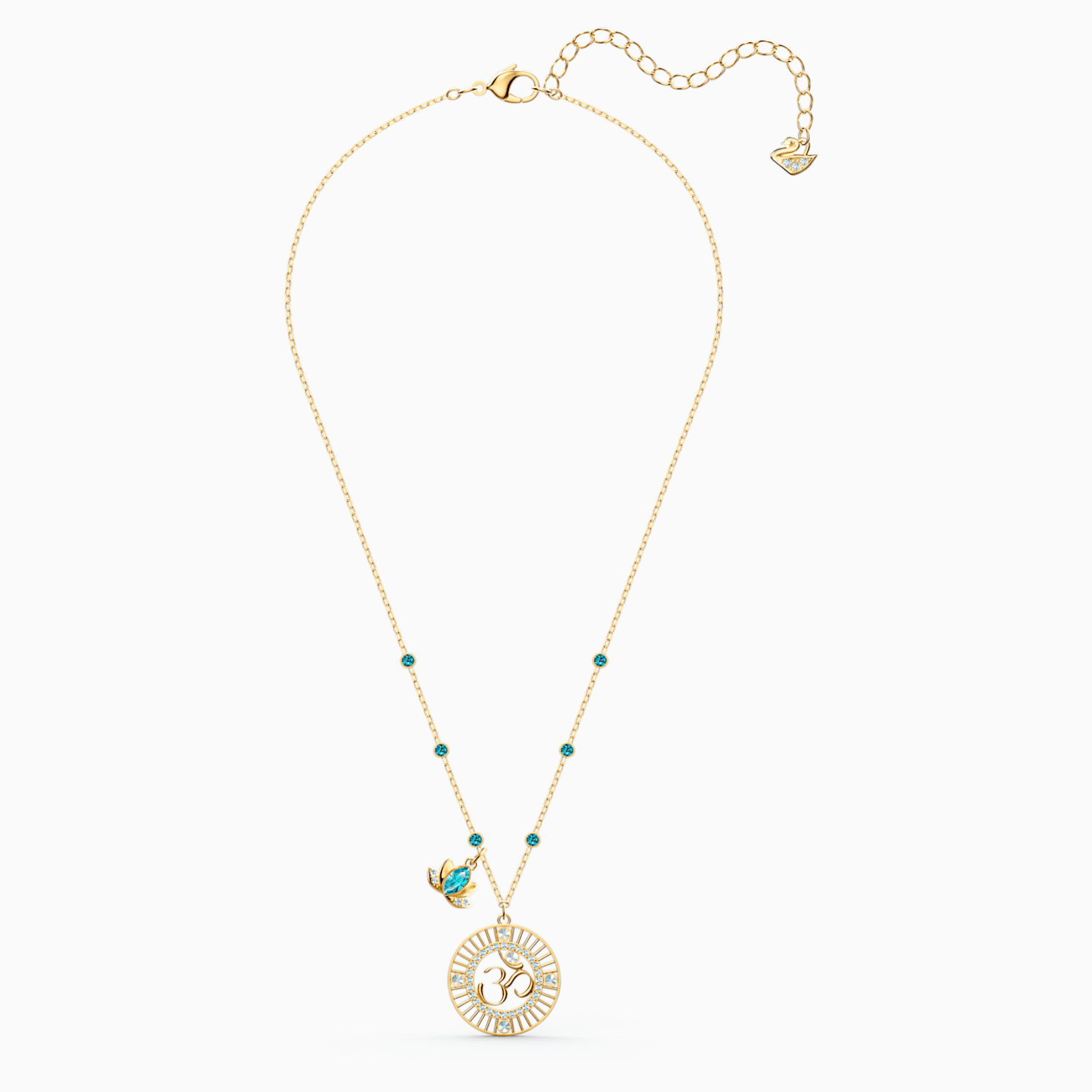 Swarovski Symbolic Lotus Kolye Ucu Yesil Altin Rengi Kaplama Swarovski Com