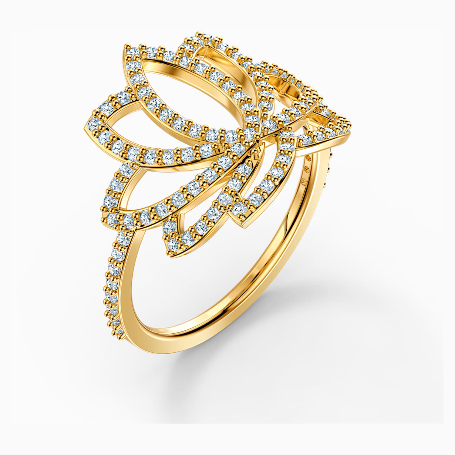 Swarovski Symbolic Lotus Ring Weiss Vergoldet Swarovski Com