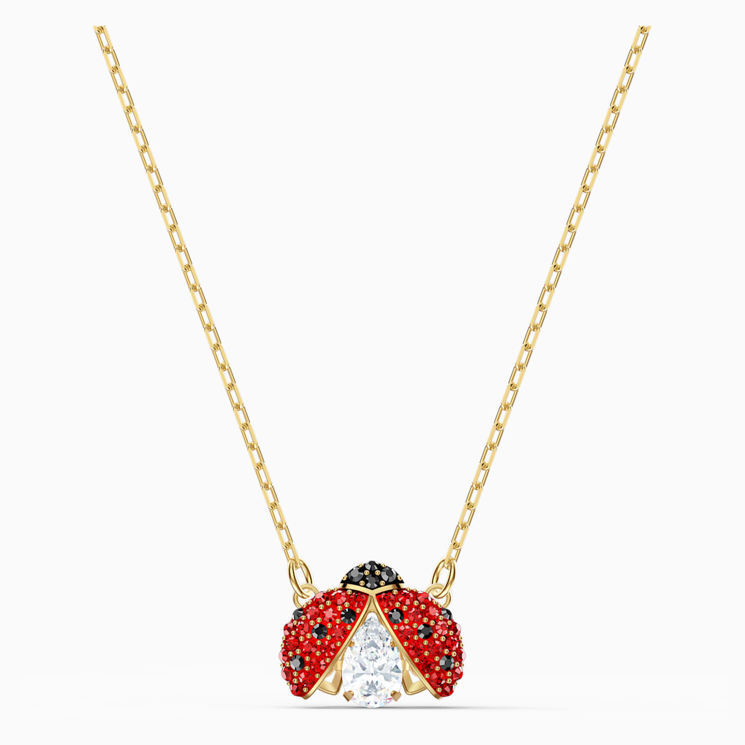 Swarovski Sparkling Dance Ladybug Necklace Red Gold Tone Plated Swarovski Com