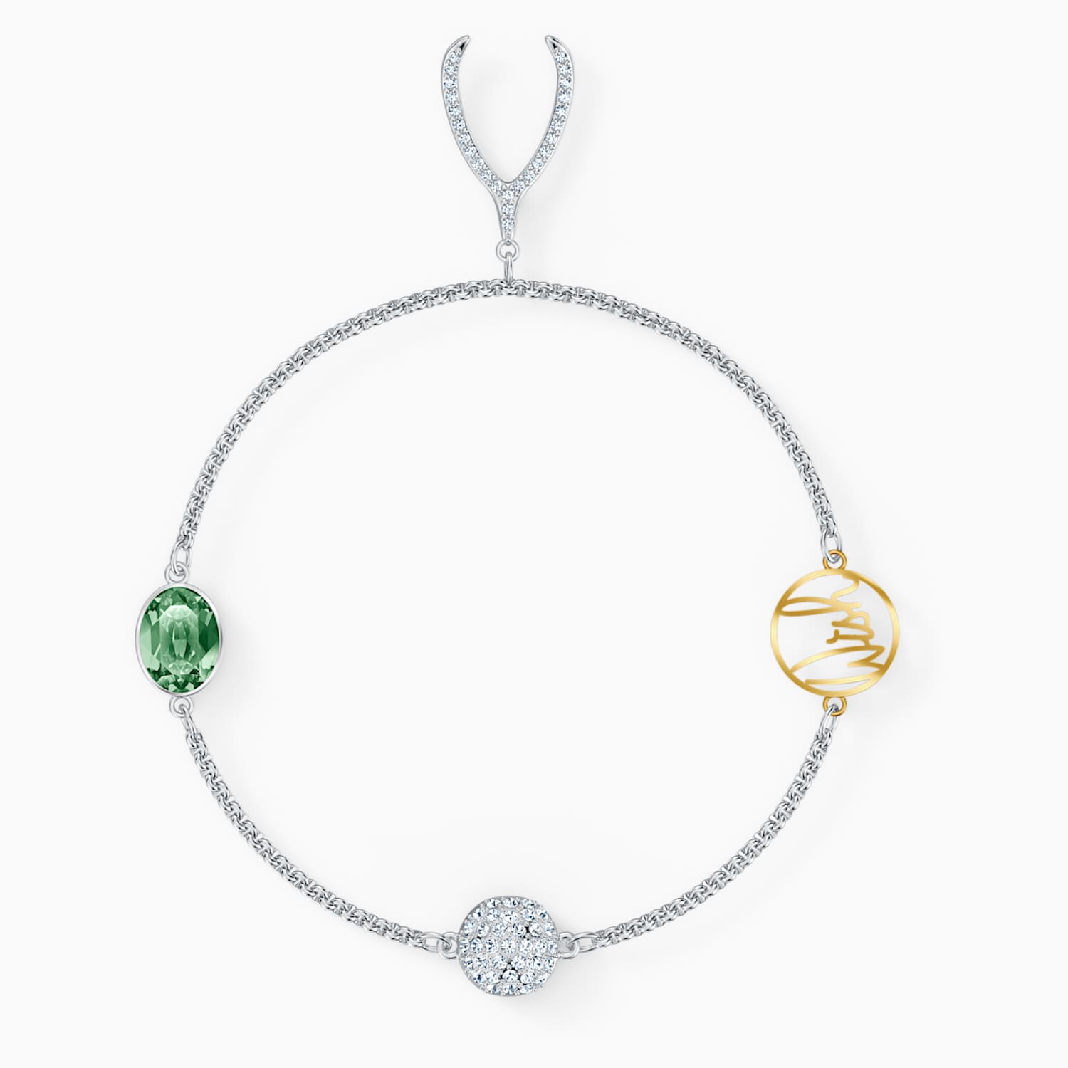 Wallpaper Swarovski Remix Collection Wishbone Strand Green Rhodium Plated Desktop Wallpaper