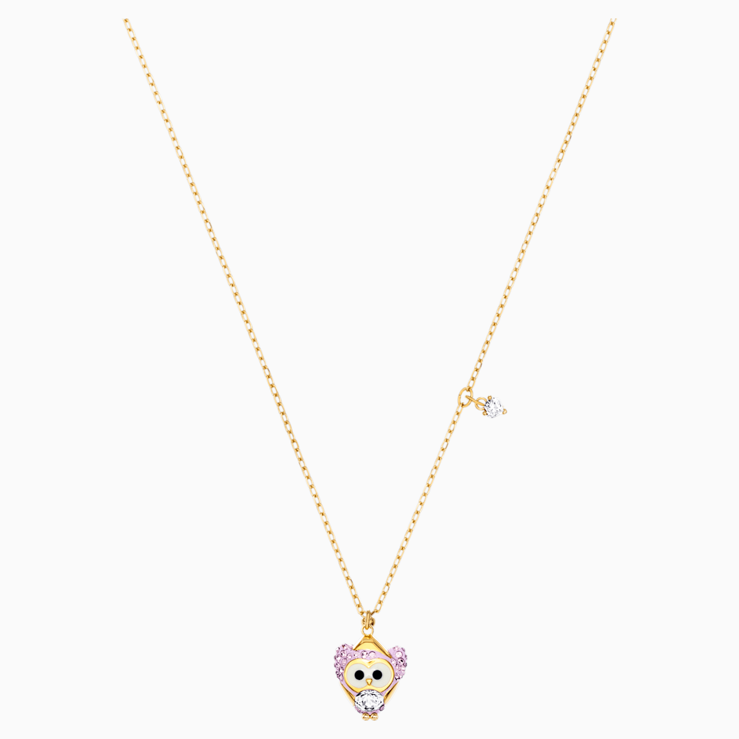 Little Snow Owl Pendant Multi Colored Gold Tone Plated