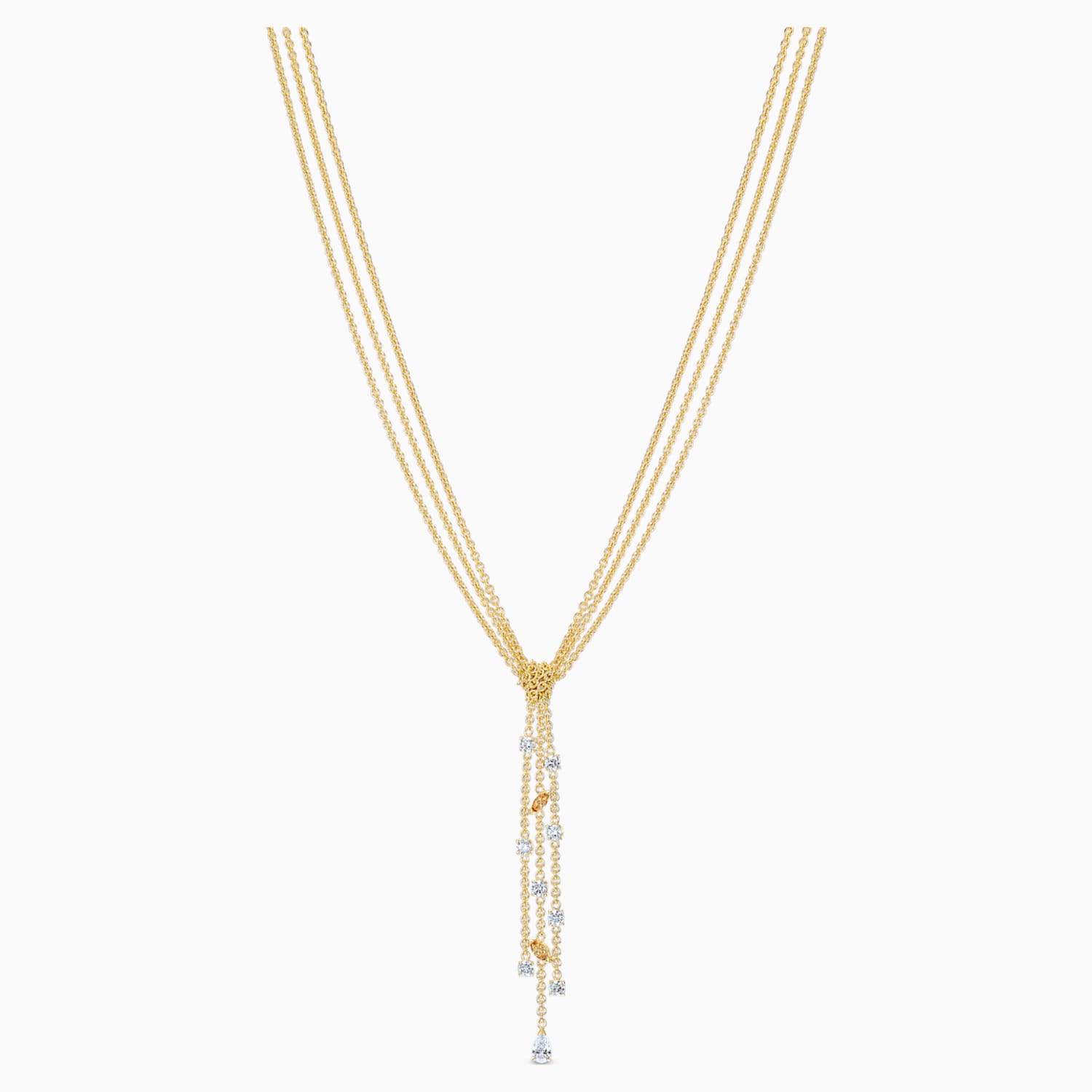 Botanical Y Kolye Beyaz Altin Rengi Kaplama Swarovski Com