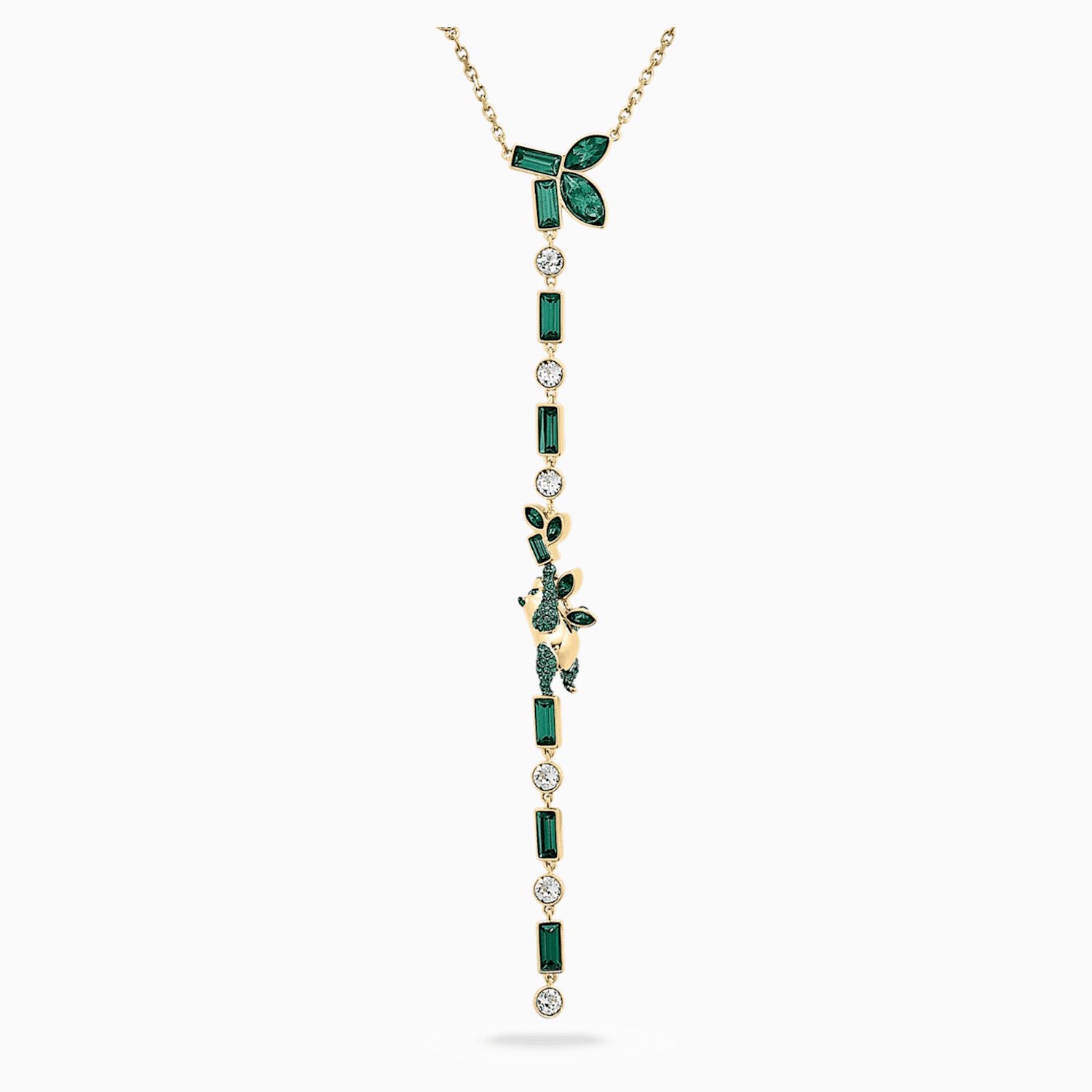Beautiful Earth By Susan Rockefeller Y Necklace Panda Green Gold Tone Plated
