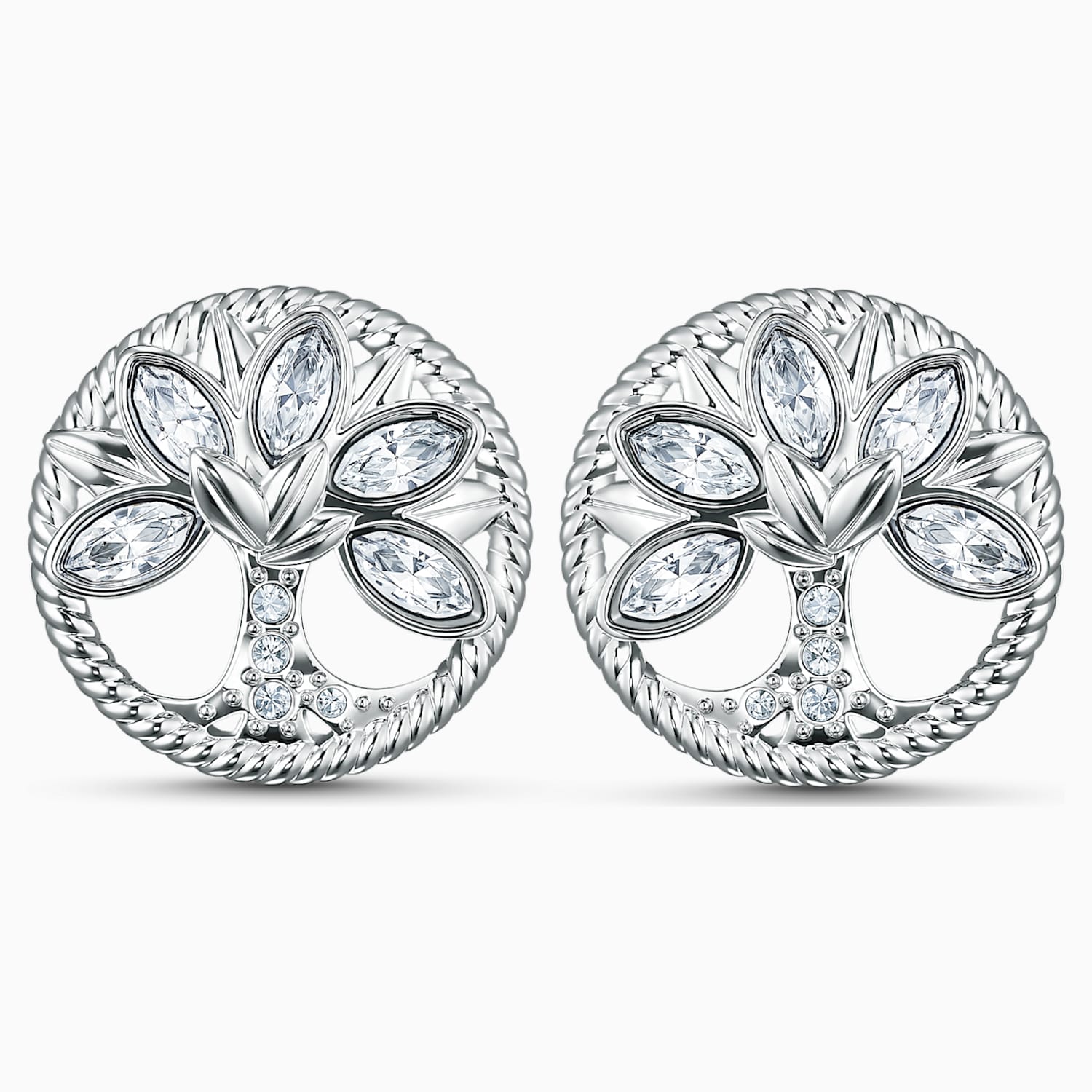 Swarovski Symbolic Tree Of Life Stud Pierced Earrings White Swarovski Symbolic Tree Of Life Stud