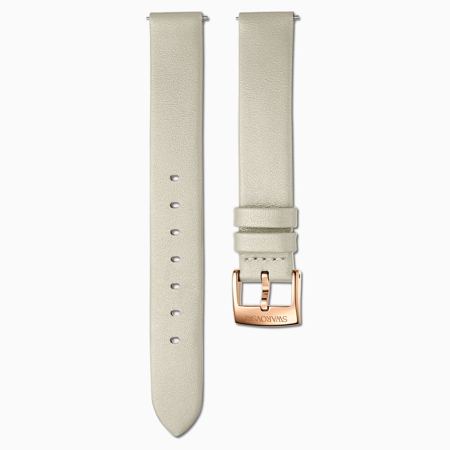 14mm Watch Strap Leather Taupe Rose Gold Tone Pvd Swarovski Com
