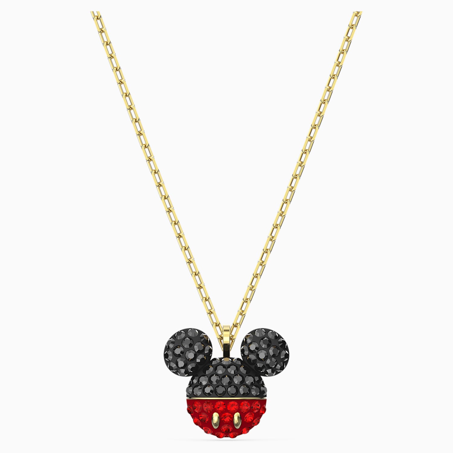 Mickey Kolye Ucu Siyah Altin Rengi Kaplama Swarovski Com